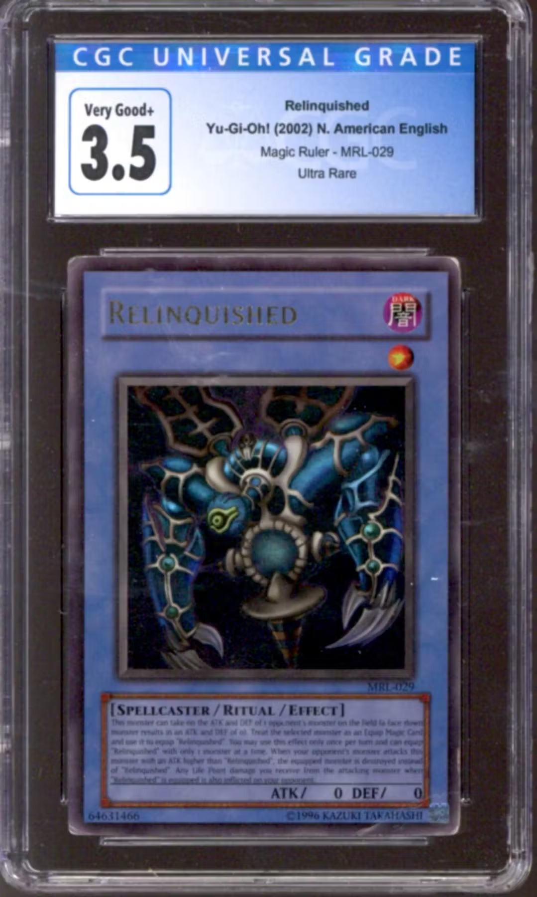 Yu-Gi-Oh Magic Ruler Relinquished MRL-029 CGC 3.5