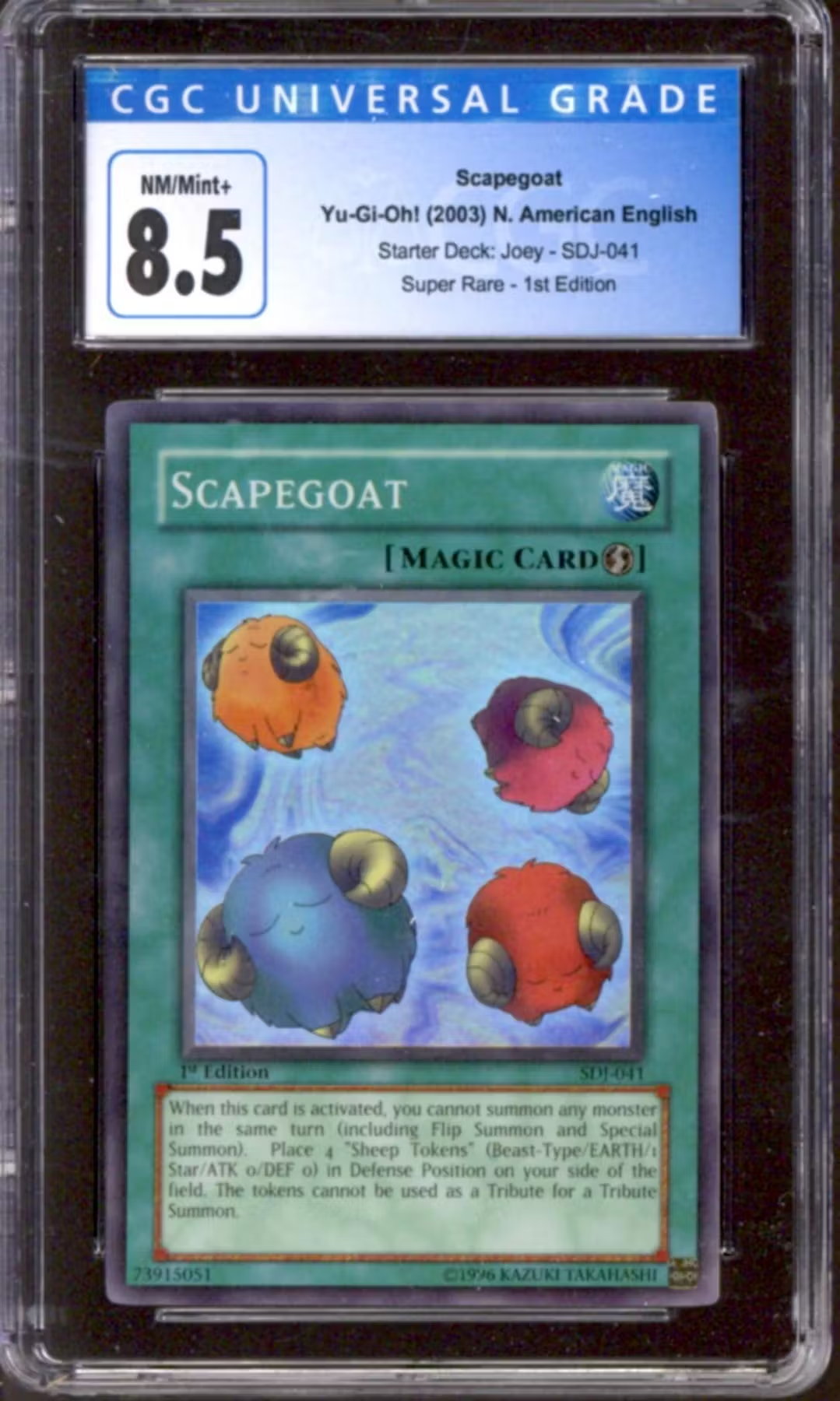 Yu-Gi-Oh Starter Deck Joey 1st Edition Scapegoat SDJ-041 CGC 8.5