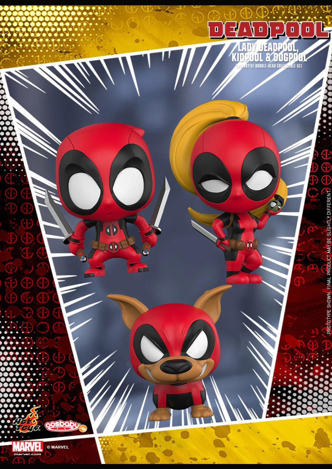 COSBABY LADY DEADPOOL KIDPOOL & DOGPOOL COSBABY S BOBBLE-HEAD COLLECTIBLE SET