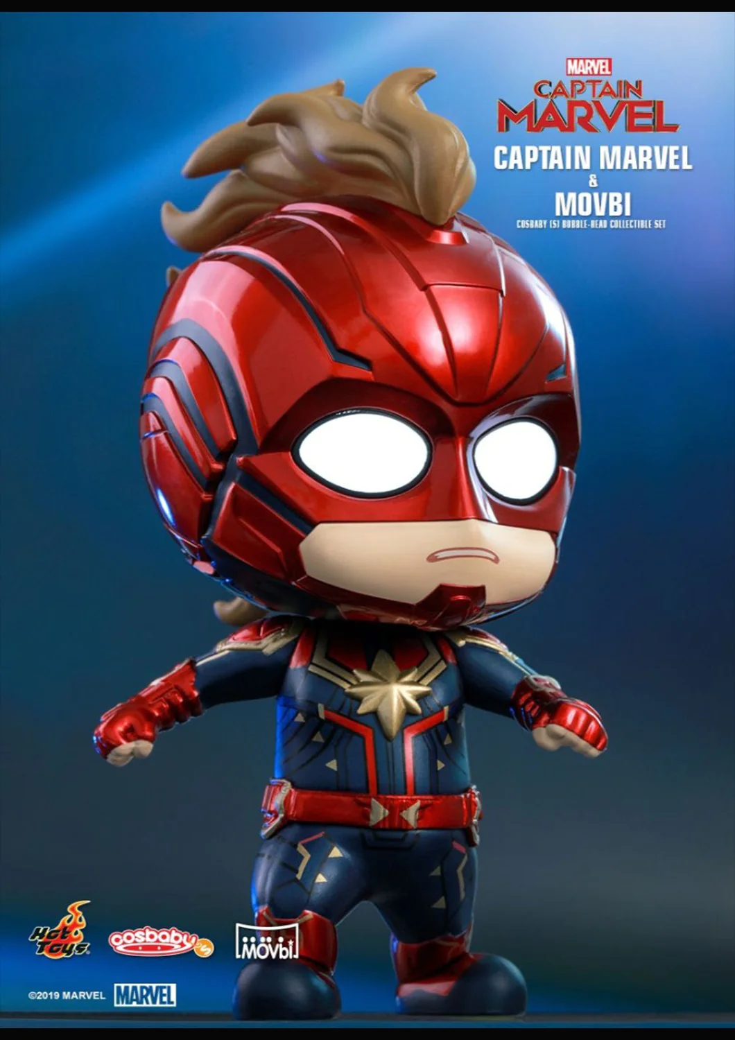 CAPTAIN MARVEL AND MOVBI COSBABY S BOBBLE-HEAD COLLECTIBLE SET