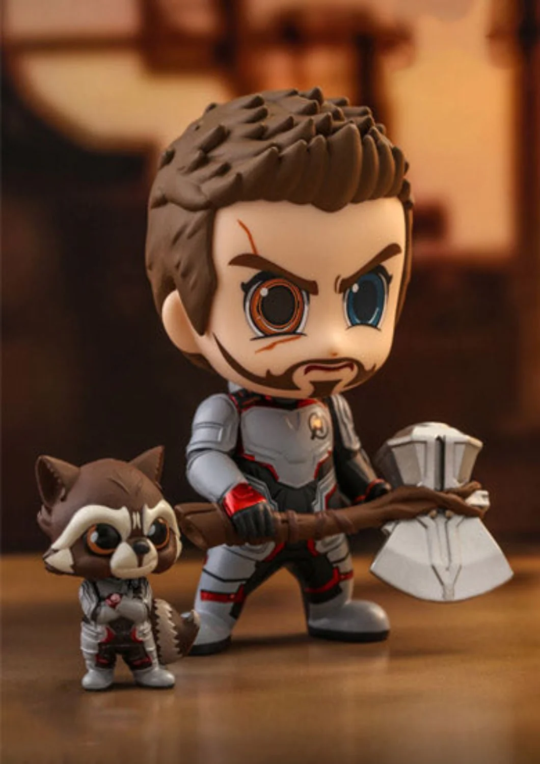 COSBABY THOR & ROCKET TEAM SUIT BOBBLE-HEAD COLLECTIBLE SET