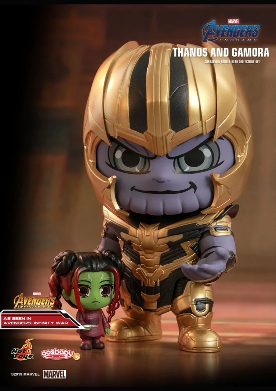COSBABY THANOS AND GAMORA BOBBLE HEAD COLLECTIBLE SET
