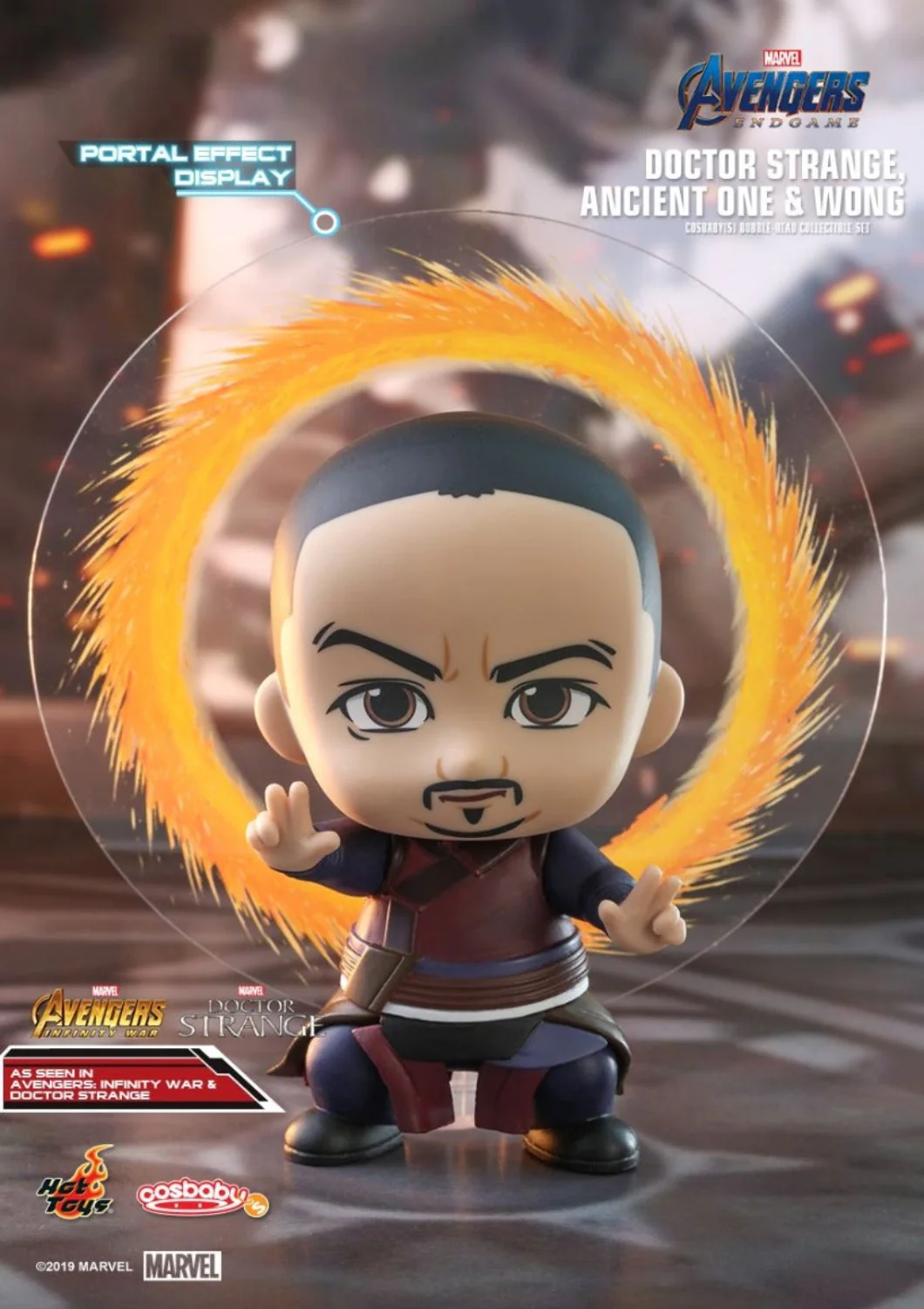 COSBABY DOCTOR STRANGE ANICENT ONE WONG BOBBLE-HEAD COLLECTIBLE SET