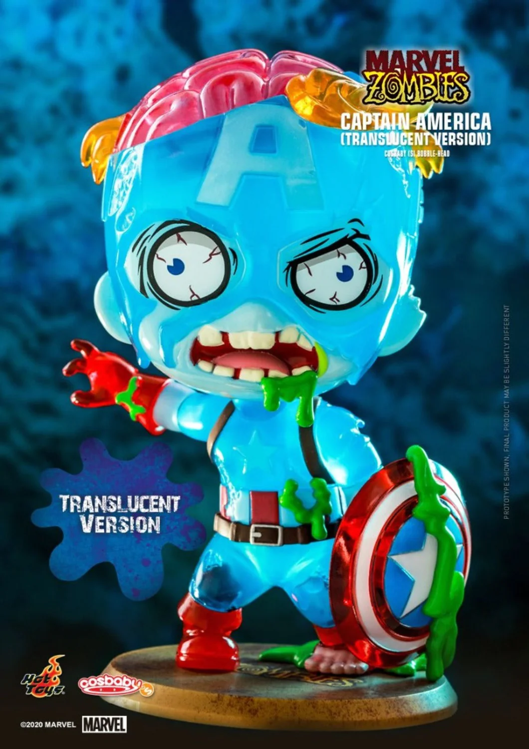 COSBABY CAPTAIN AMERICA TRANSLUCENT VERSION BOBBLE-HEAD