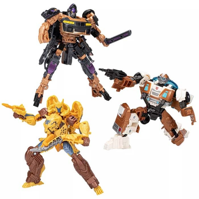 TRANSFORMERS GENERATIONS BUZZWORTHY BUMBLEBEE JUNGLE MISSION 3-PACK DELUXE CLASS