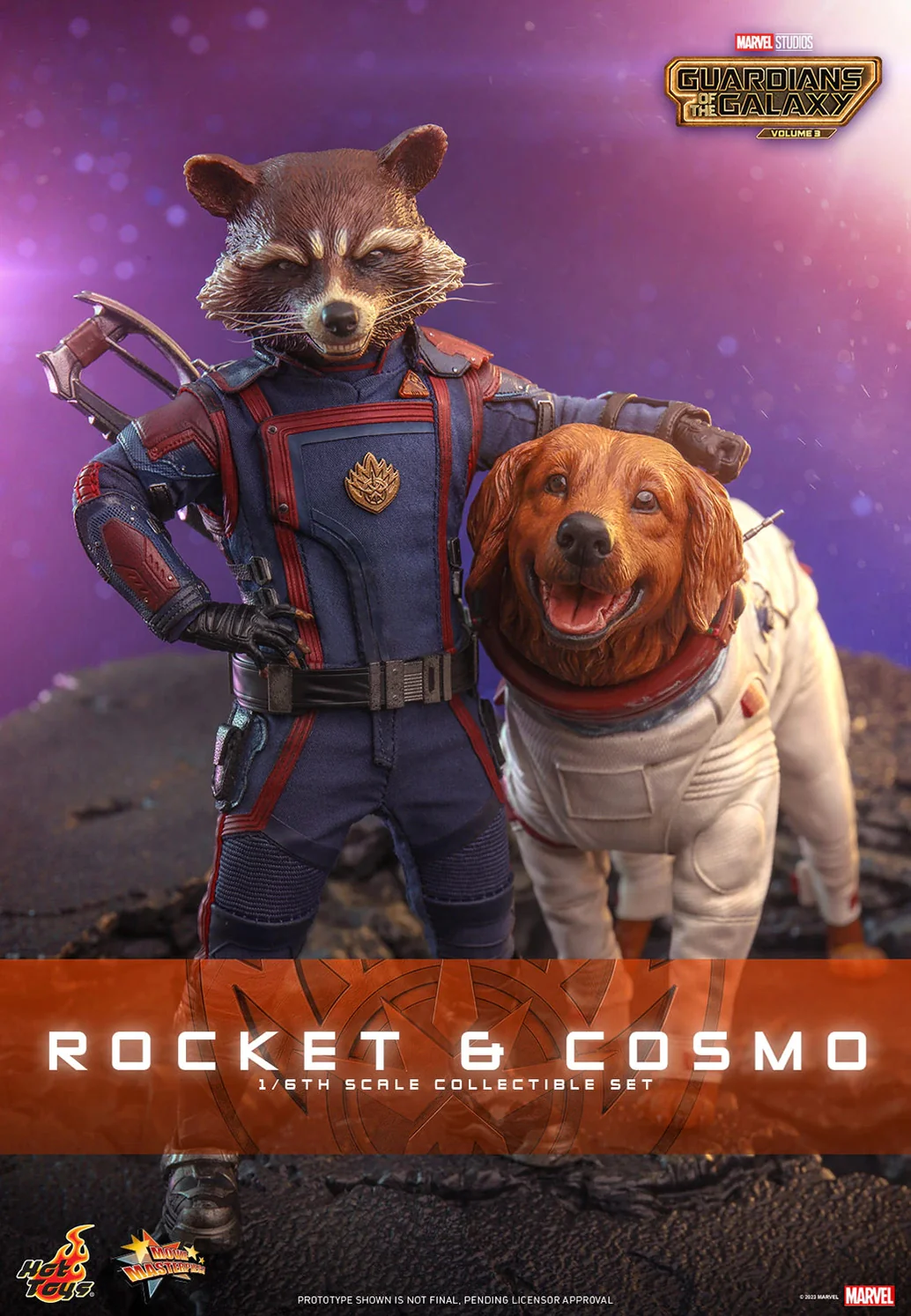Marvel Guardians of the Galaxy Vol 3 Rocket and Cosmo 1/6 Scale Collectible Figure Set