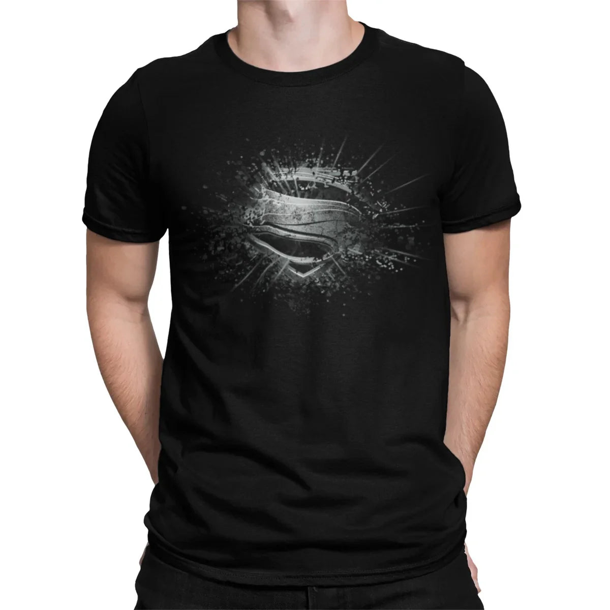 DC Man Of Steel Smashed Logo Official Men's T-shirt