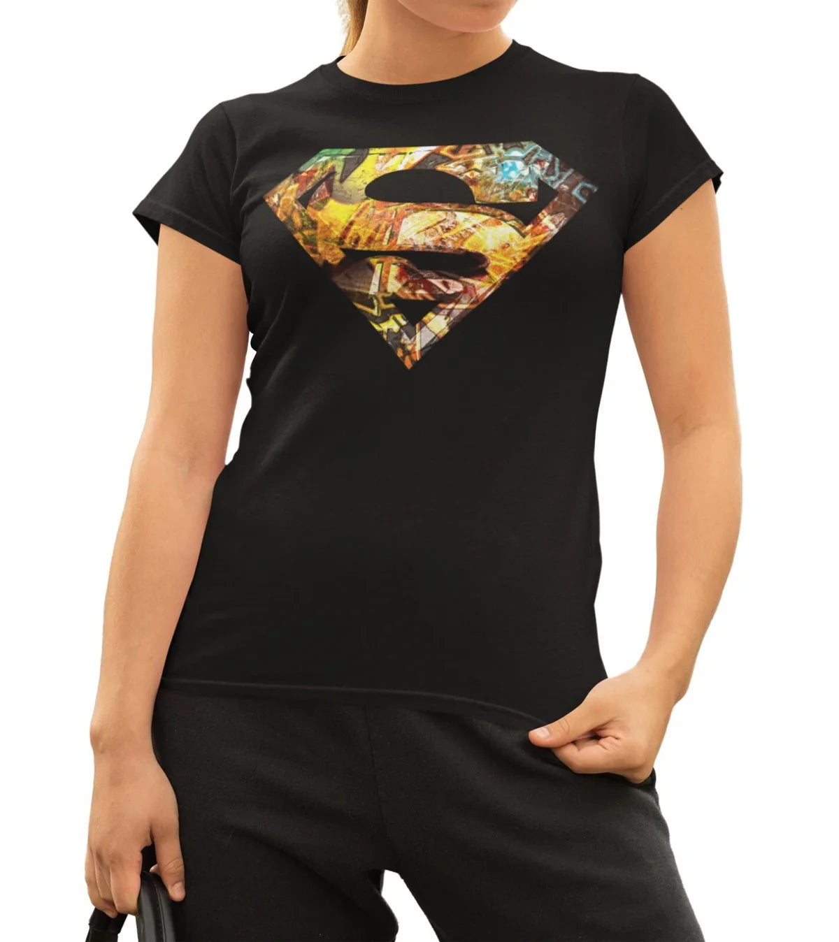 DC Comics Superman Logo Mural Official Women's T-shirt