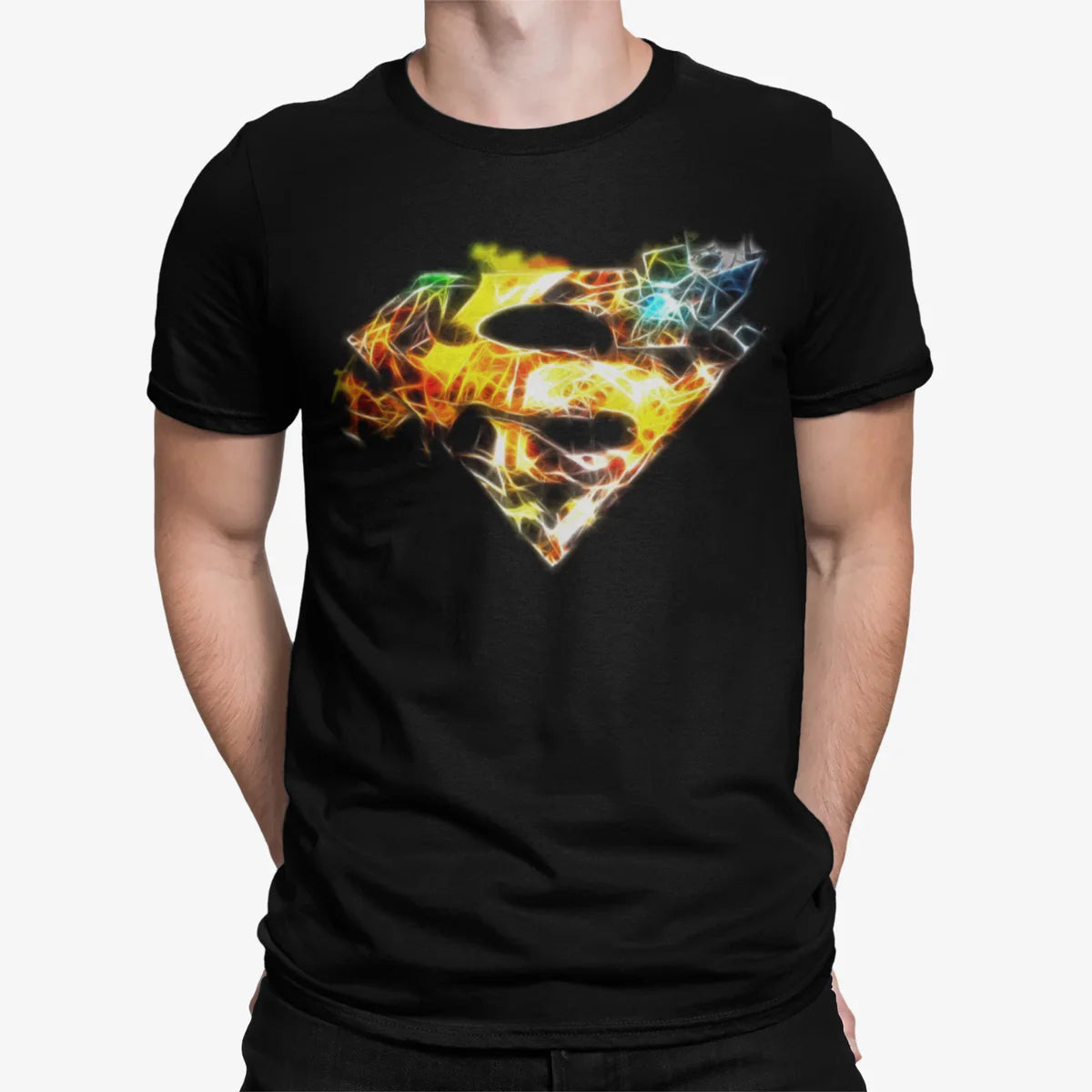 DC Comics Superman Logo Saturated Official Men's T-shirt