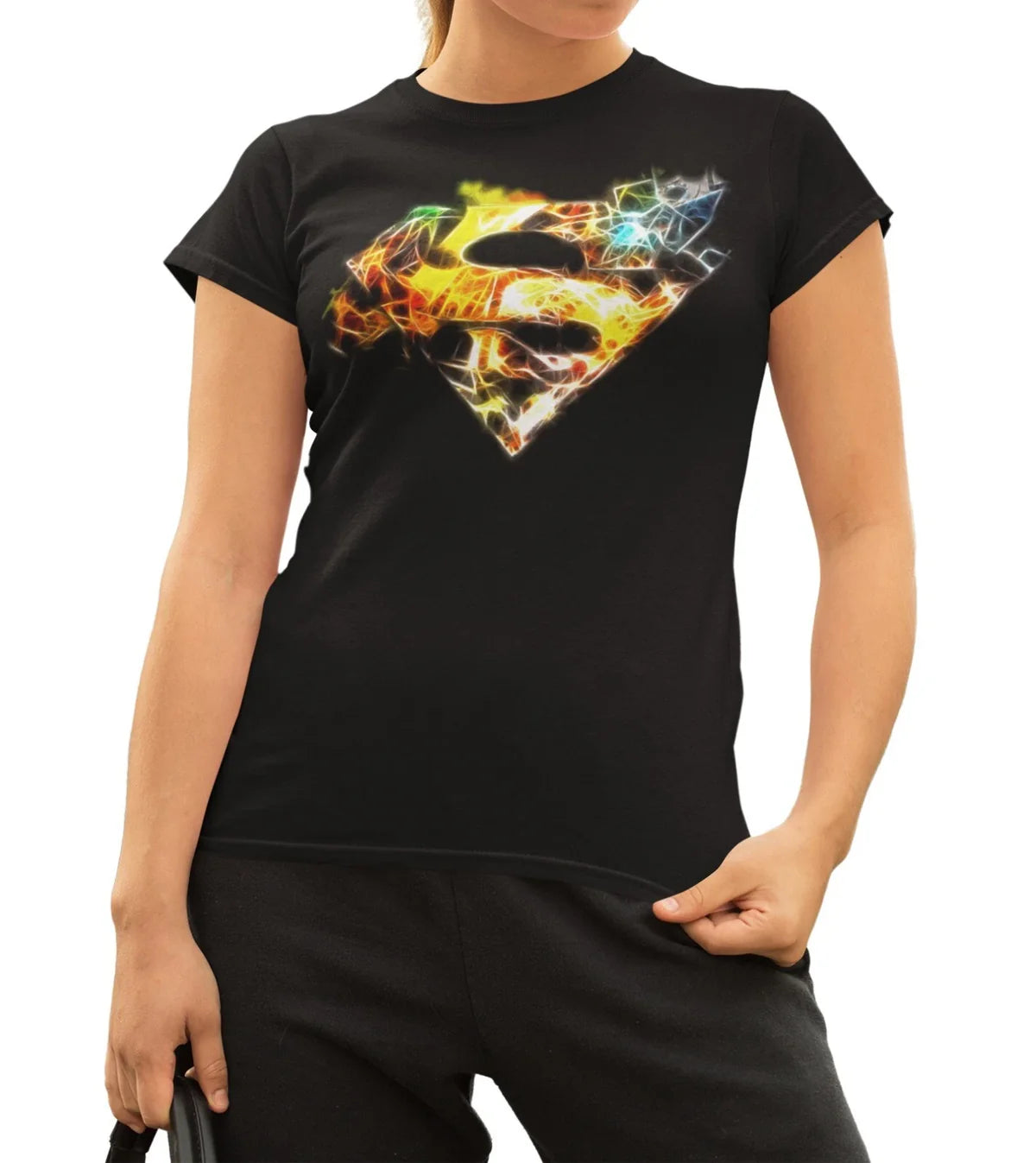 DC Comics Superman Logo Saturated Official Women's T-shirt