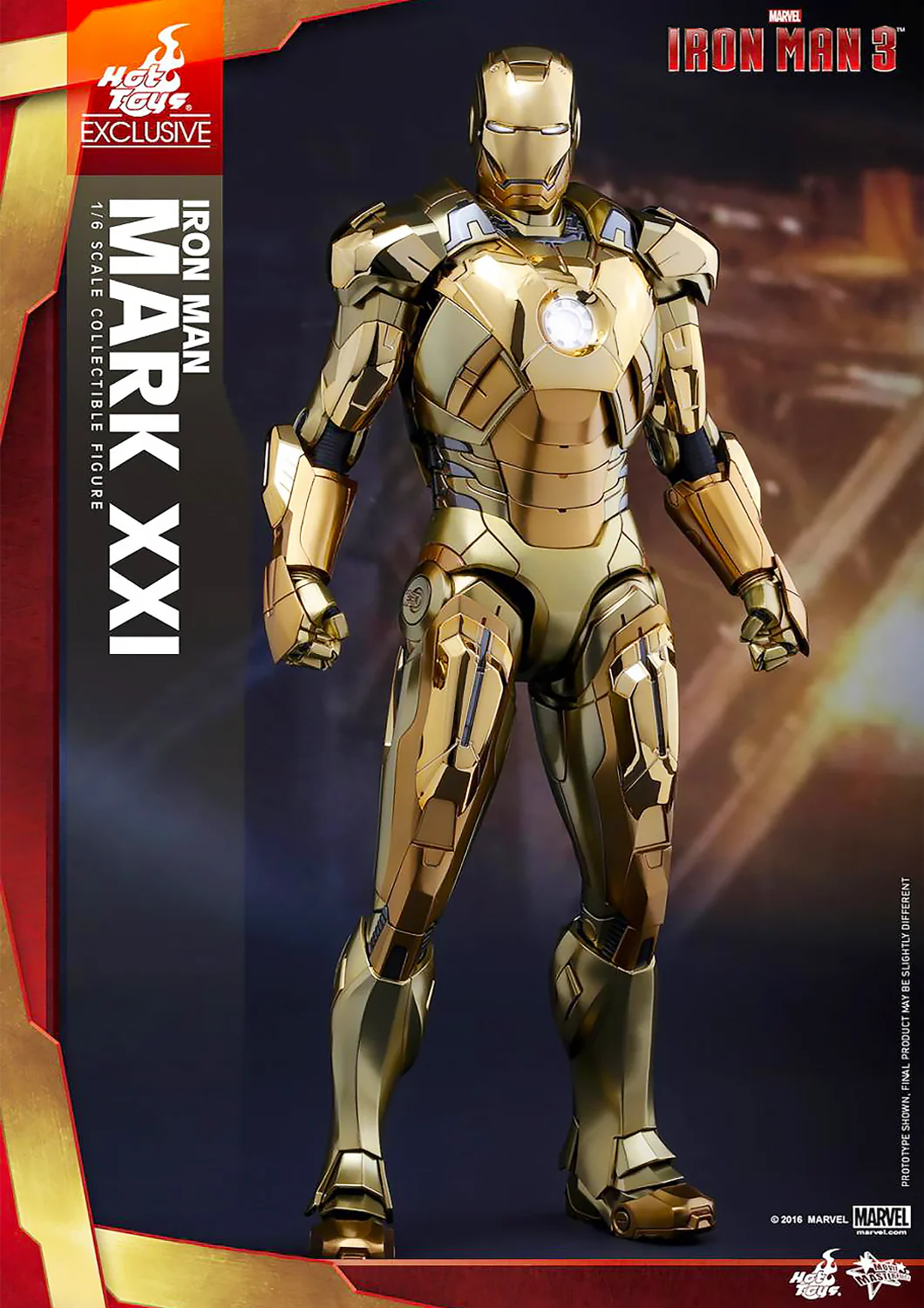 MARVEL IRON MAN 3 IRON MAN MARK XXI 21 MIDAS GOLD CHROME VERSION