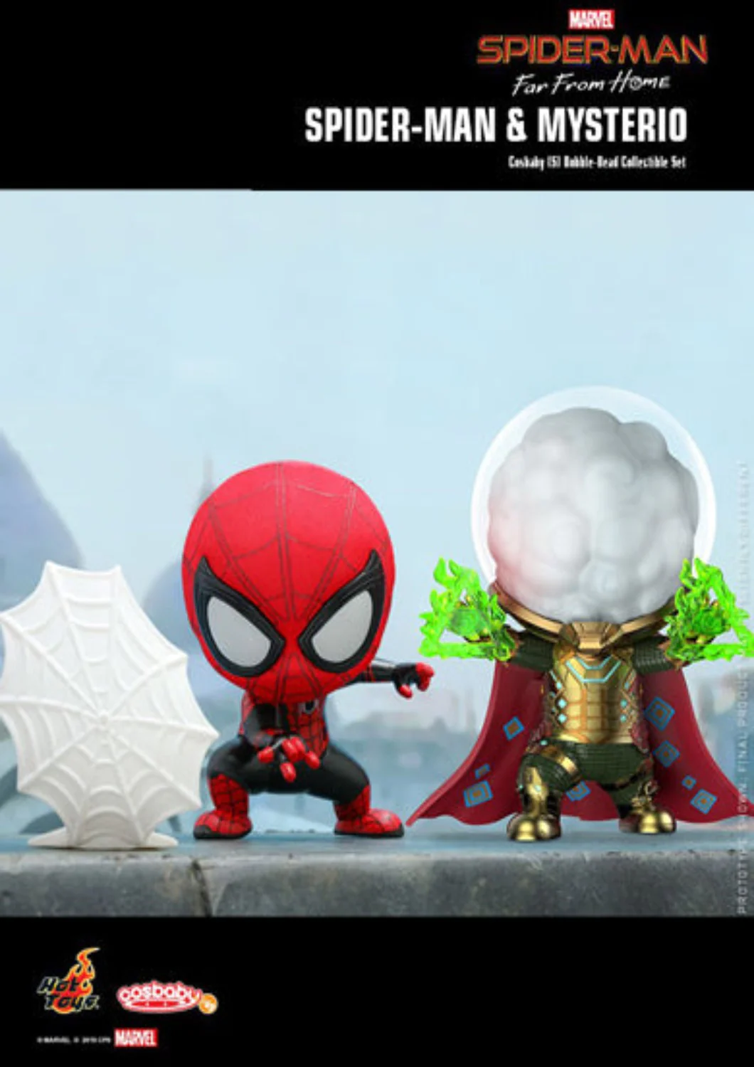 COSBABY S SPIDERMAN AND MYSTERIO BOBBLE HEAD COLLECTIBLE SET