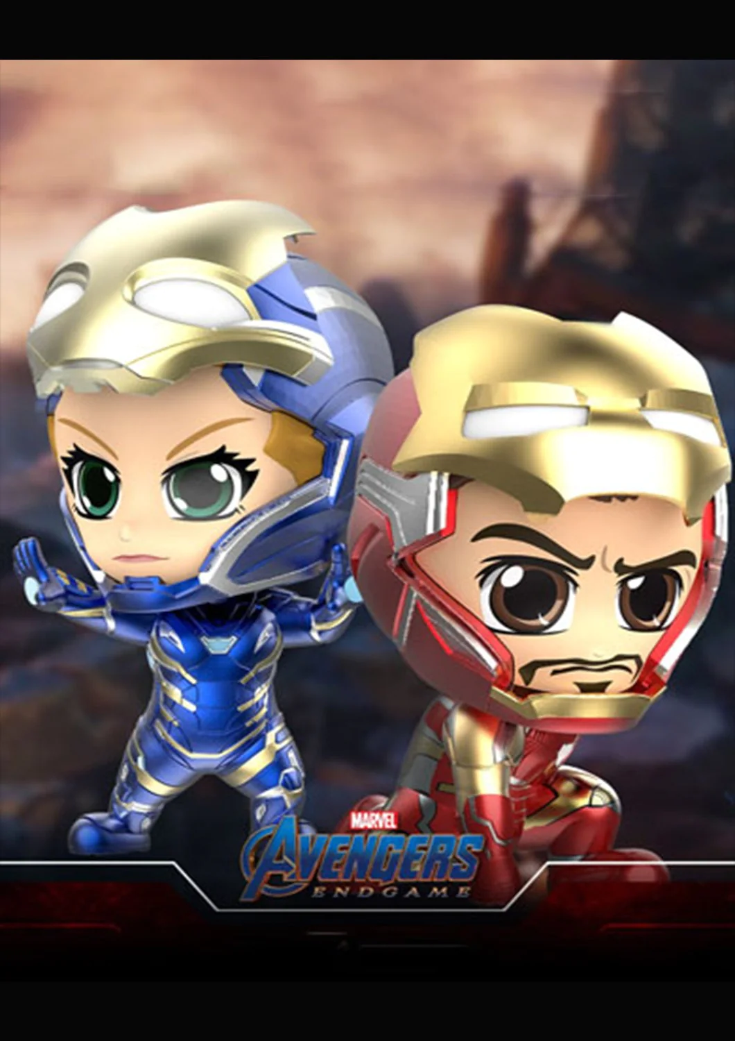 COSBABY IRON MAN RESCUE UNMASKED VERSION BOBBLE-HEAD COLLECTIBLE SET