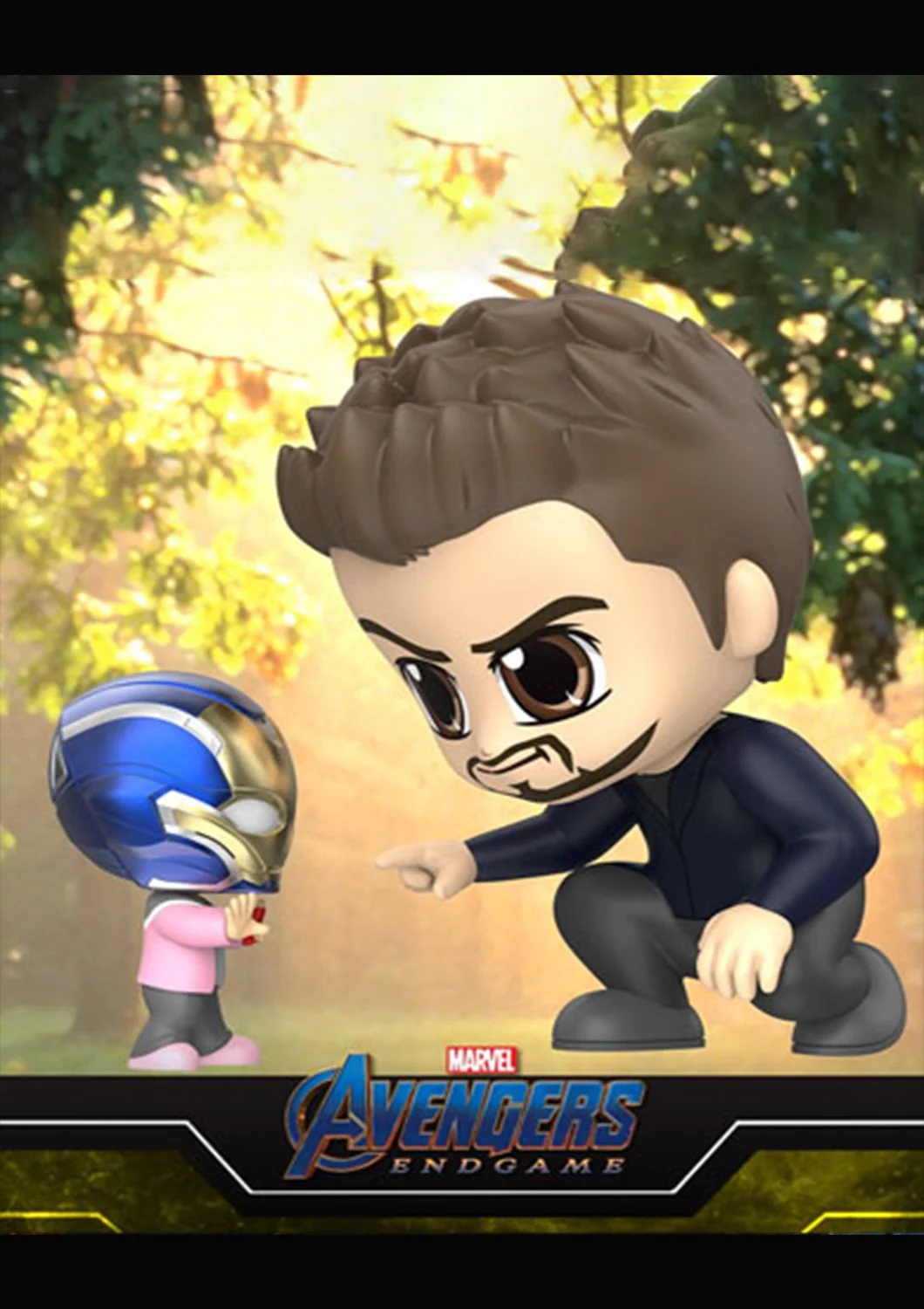 COSBABY TONY STARK AND MORGAN STARK BOBBLE-HEAD COLLECTIBLE SET