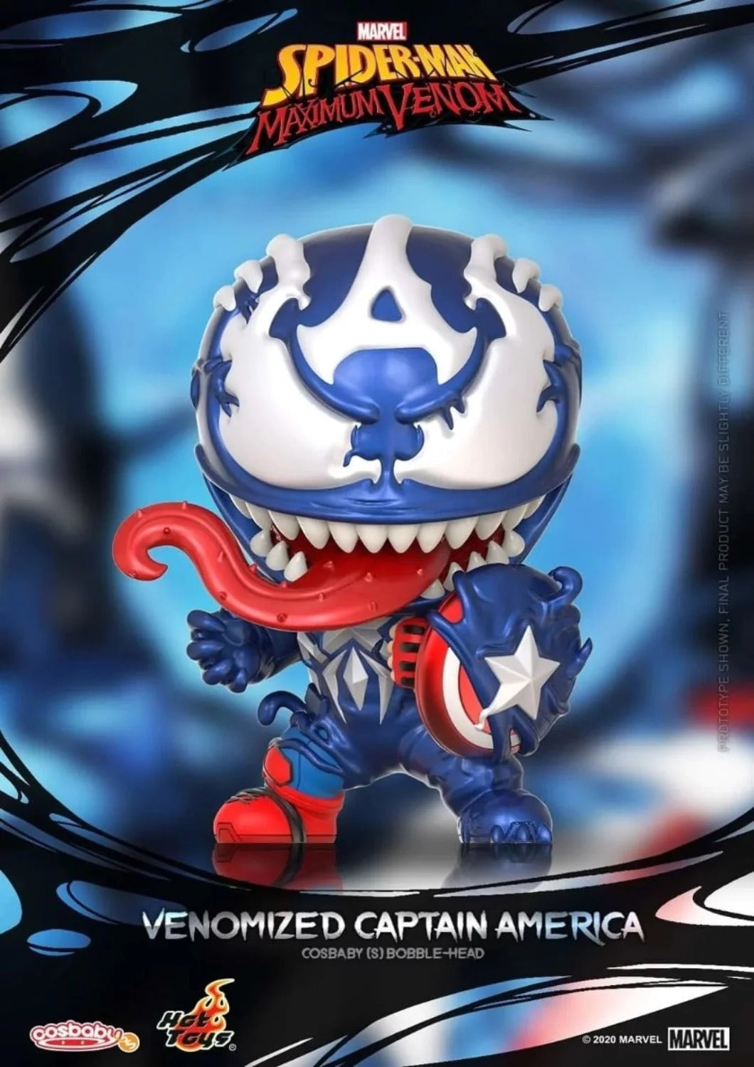 COSBABY VENOMIZED CAPTAIN AMERICA BOBBLE-HEAD