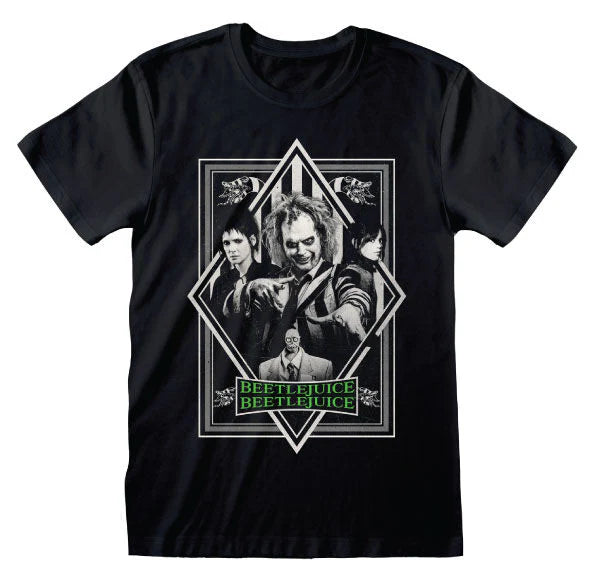 BEETLEJUICE 2 BLACK AND WHITE POSTER PLAIN T-SHIRT