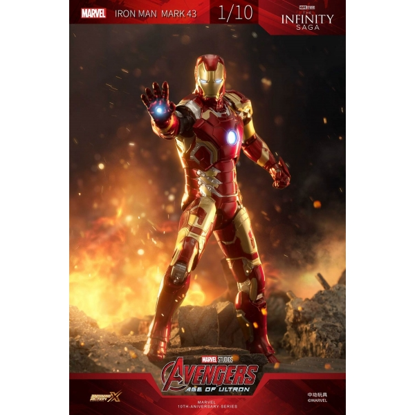 Avengers Age of Ultron Iron Man Mark XLIII with LED Lights Effect 1/10 Scale Action Figure