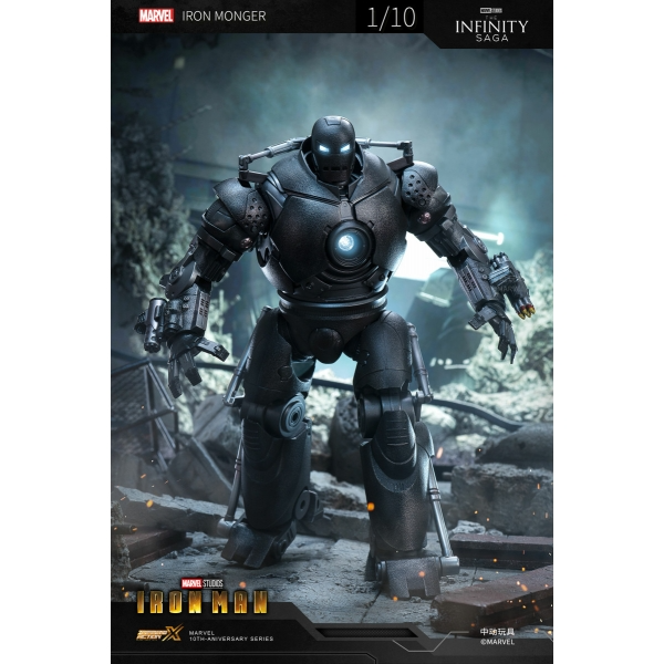 Iron Man Iron Monger with LED Lights Effect 1/10 Scale Action Figure