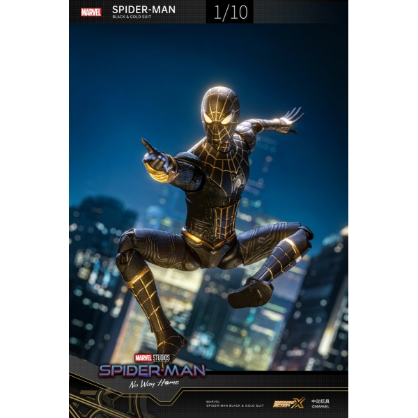 Spider-Man No Way Home Black and Gold Suit 1/10 Scale Action Figure