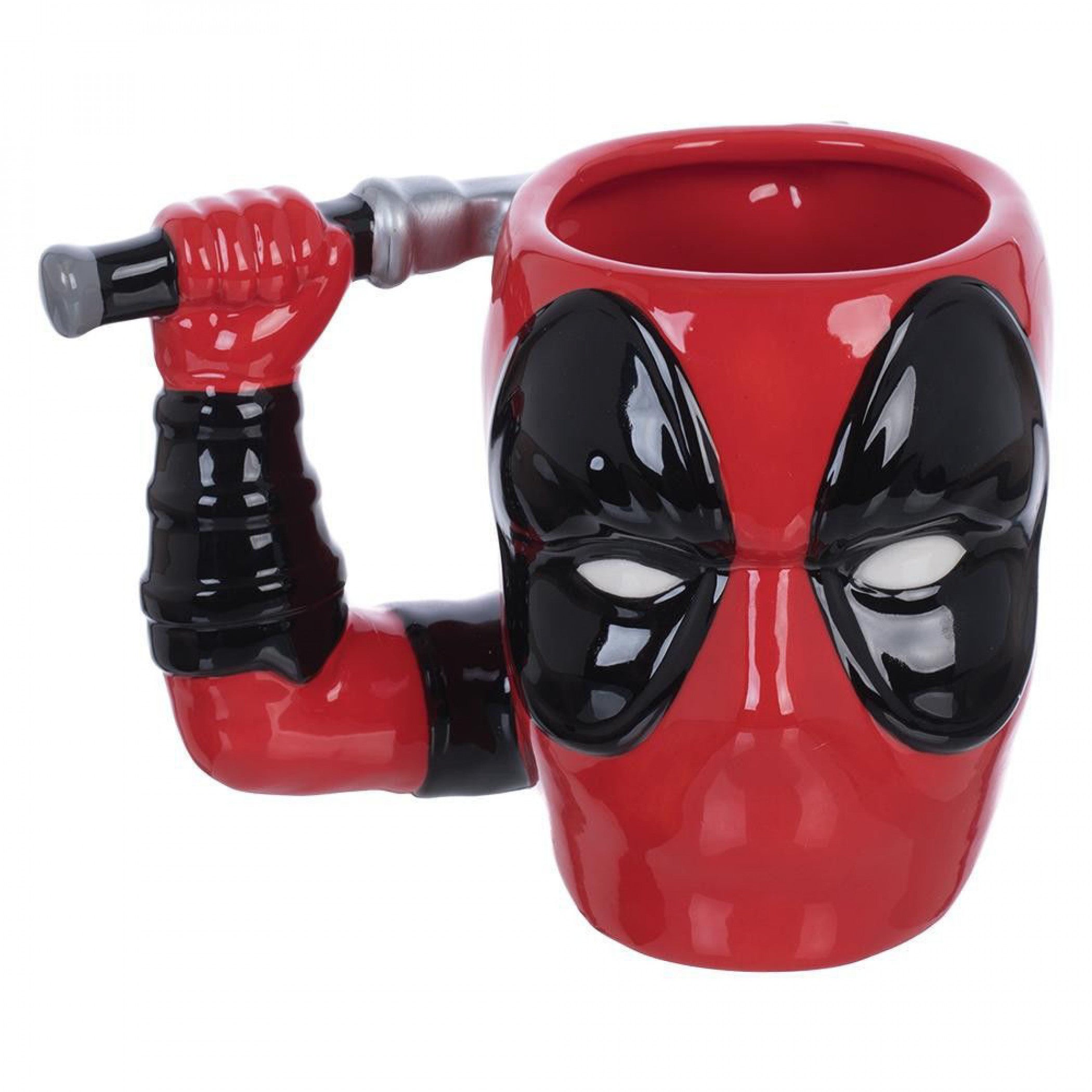 Deadpool with Sword Sculpted 3D Character Ceramic Mug