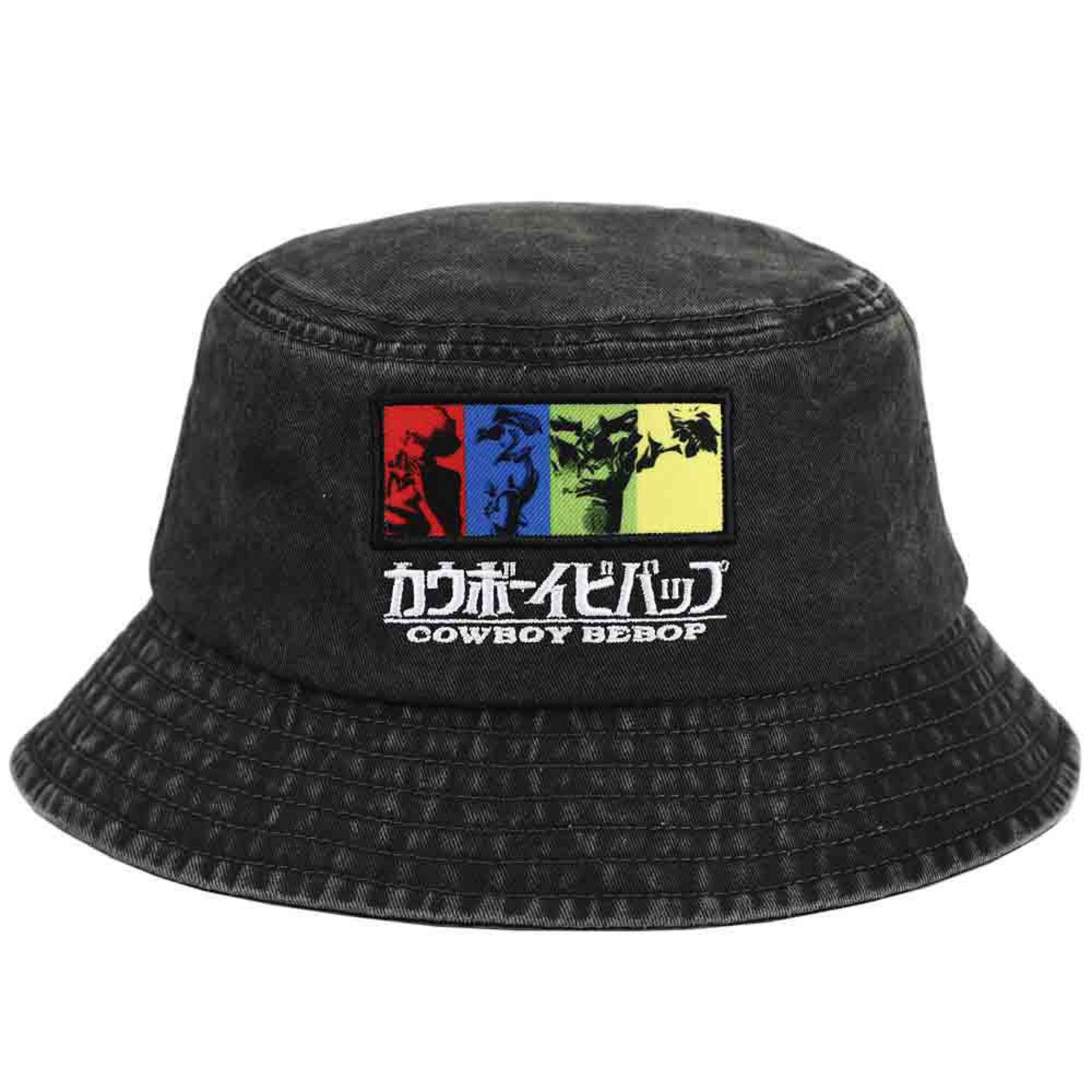 Cowboy Bebop Characters Embroidered Pigment Dye Bucket Hat