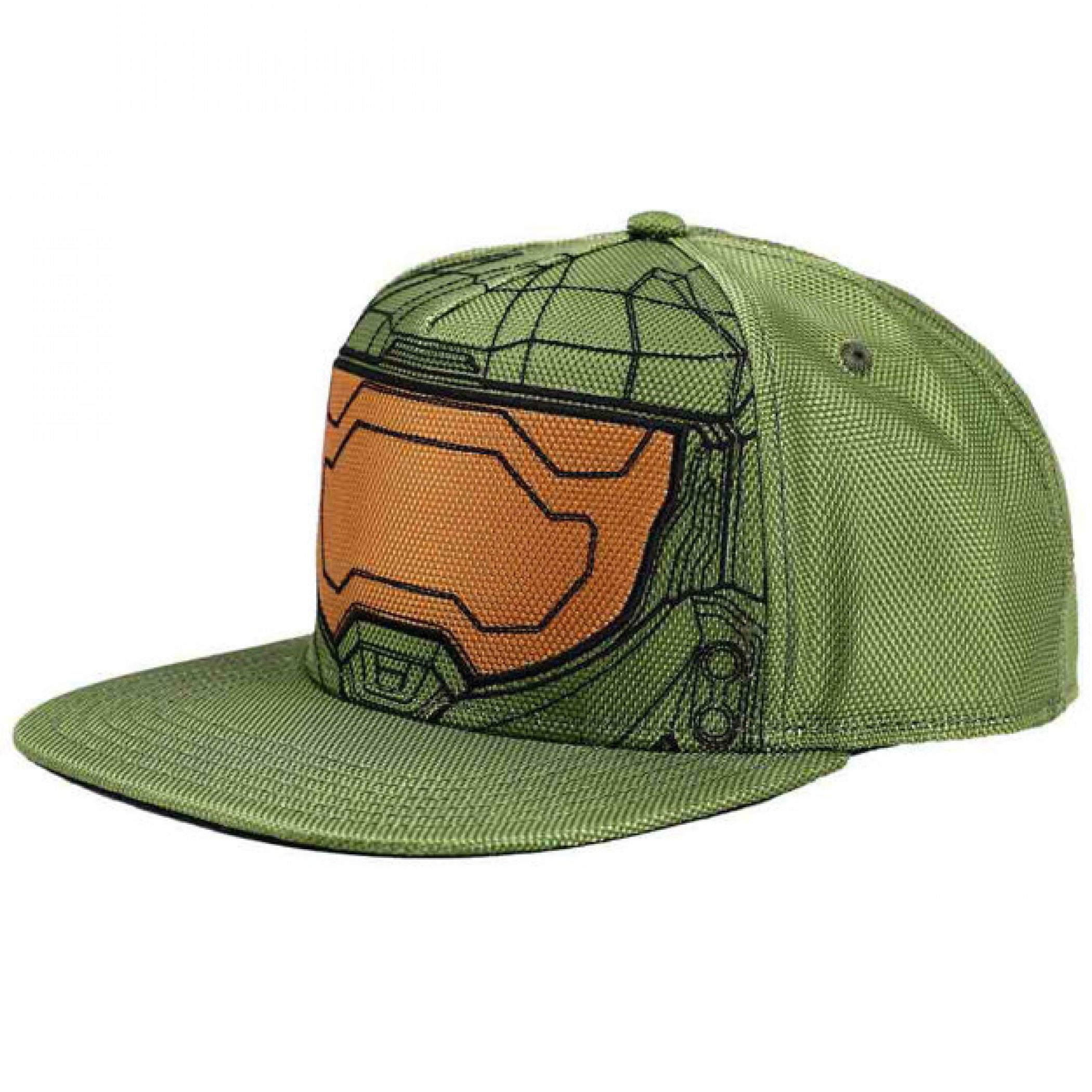 Halo Infinite Master Chief Helmet Flat Bill Snapback Hat