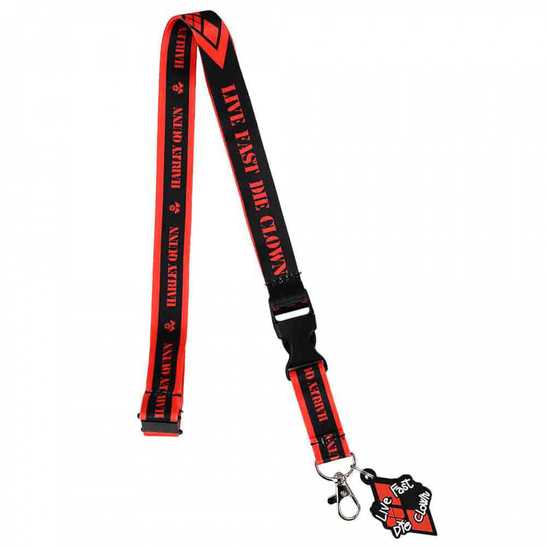 DC Comics Suicide Squad Harley Quinn Live Fast Die Clown Lanyard