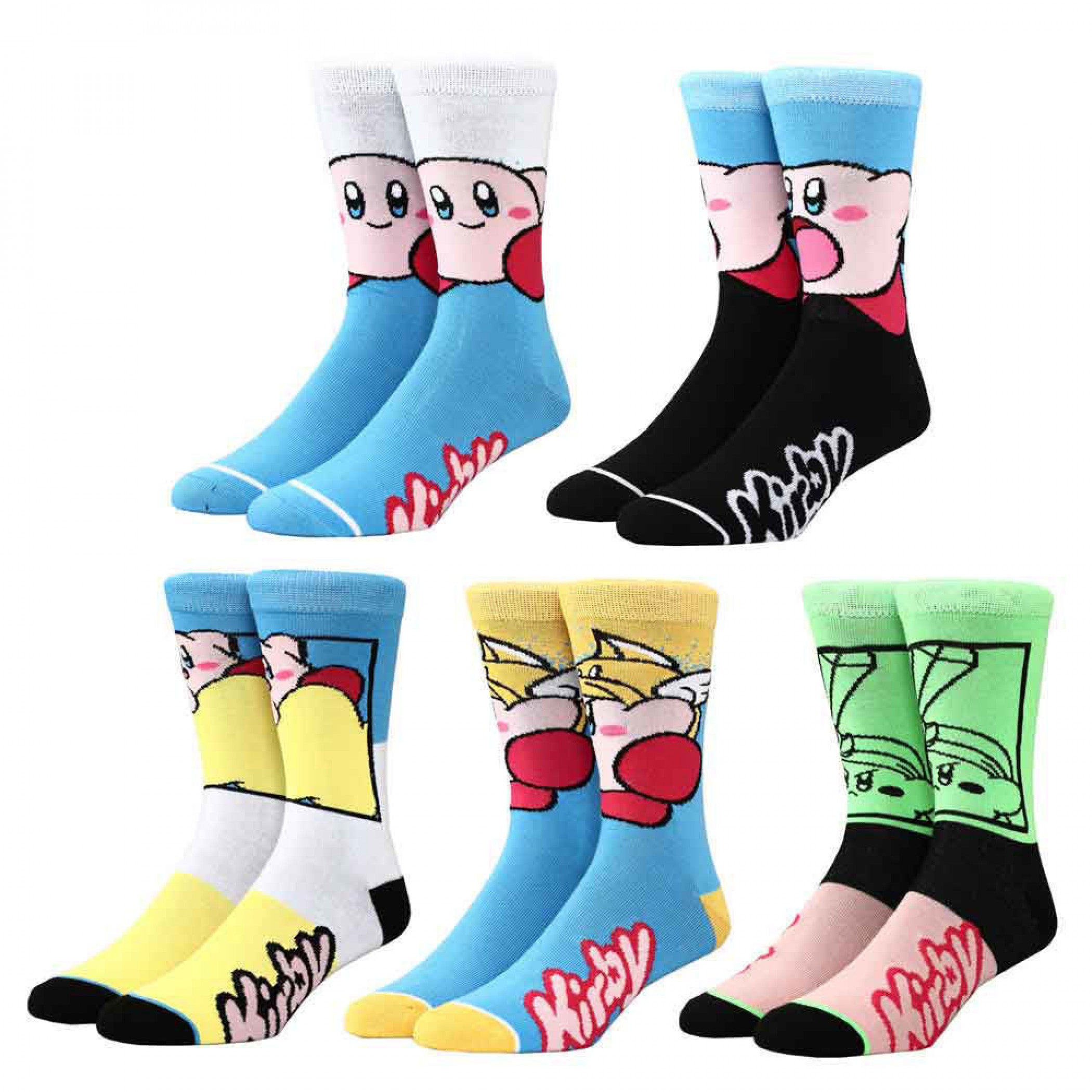 Nintendo Kirby Copy Characters 5-Pair Pack of Crew Socks