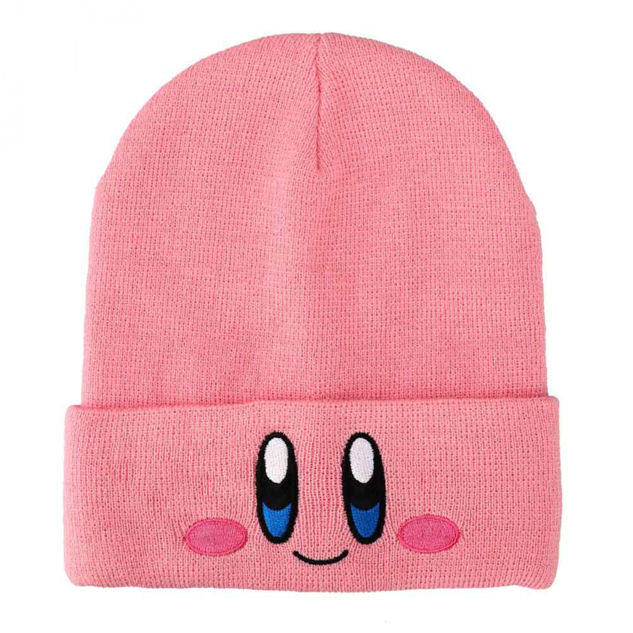 Kirby Big Face Embroidered Cuff Beanie