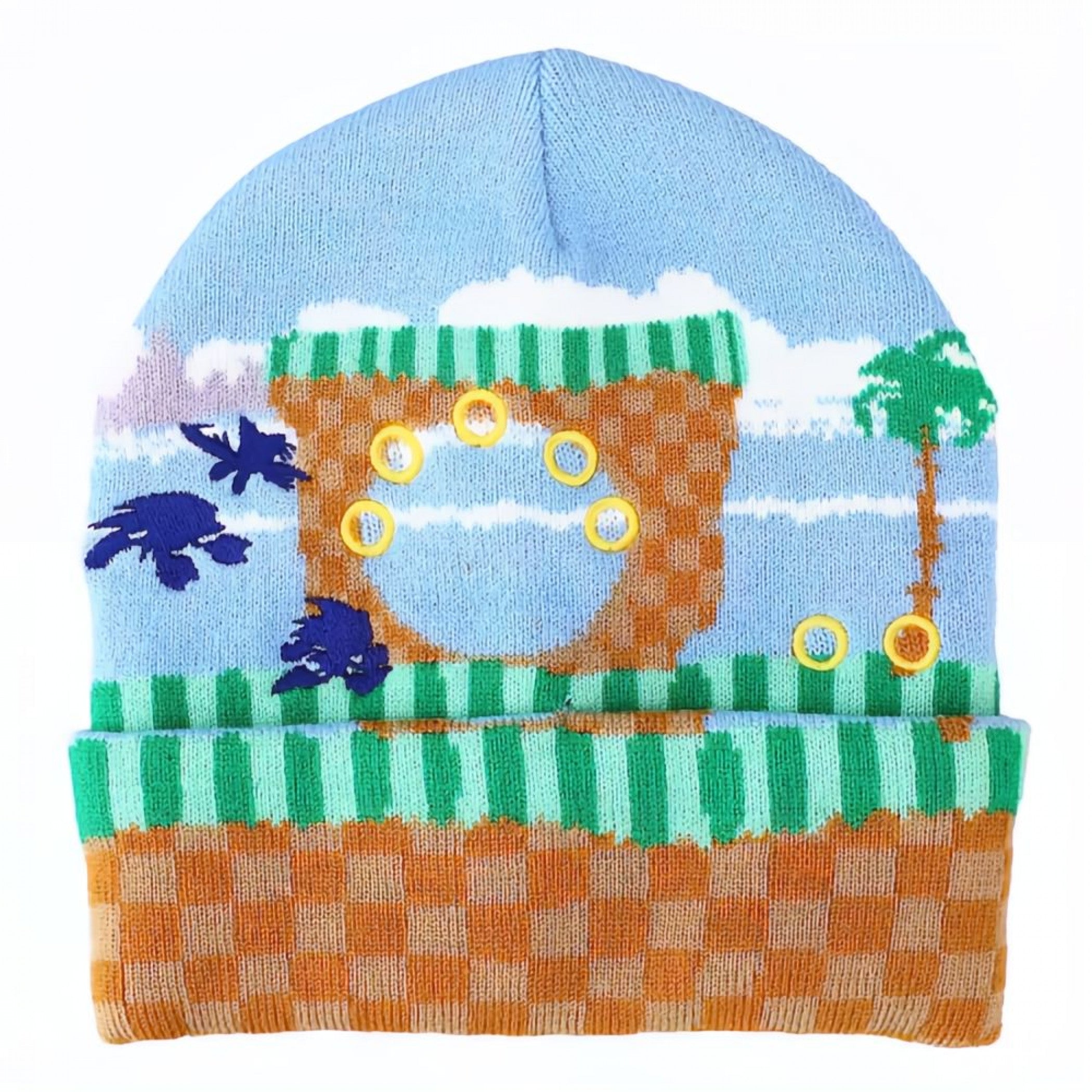 Sonic The Hedgehog Green Hill Zone Cuff Beanie