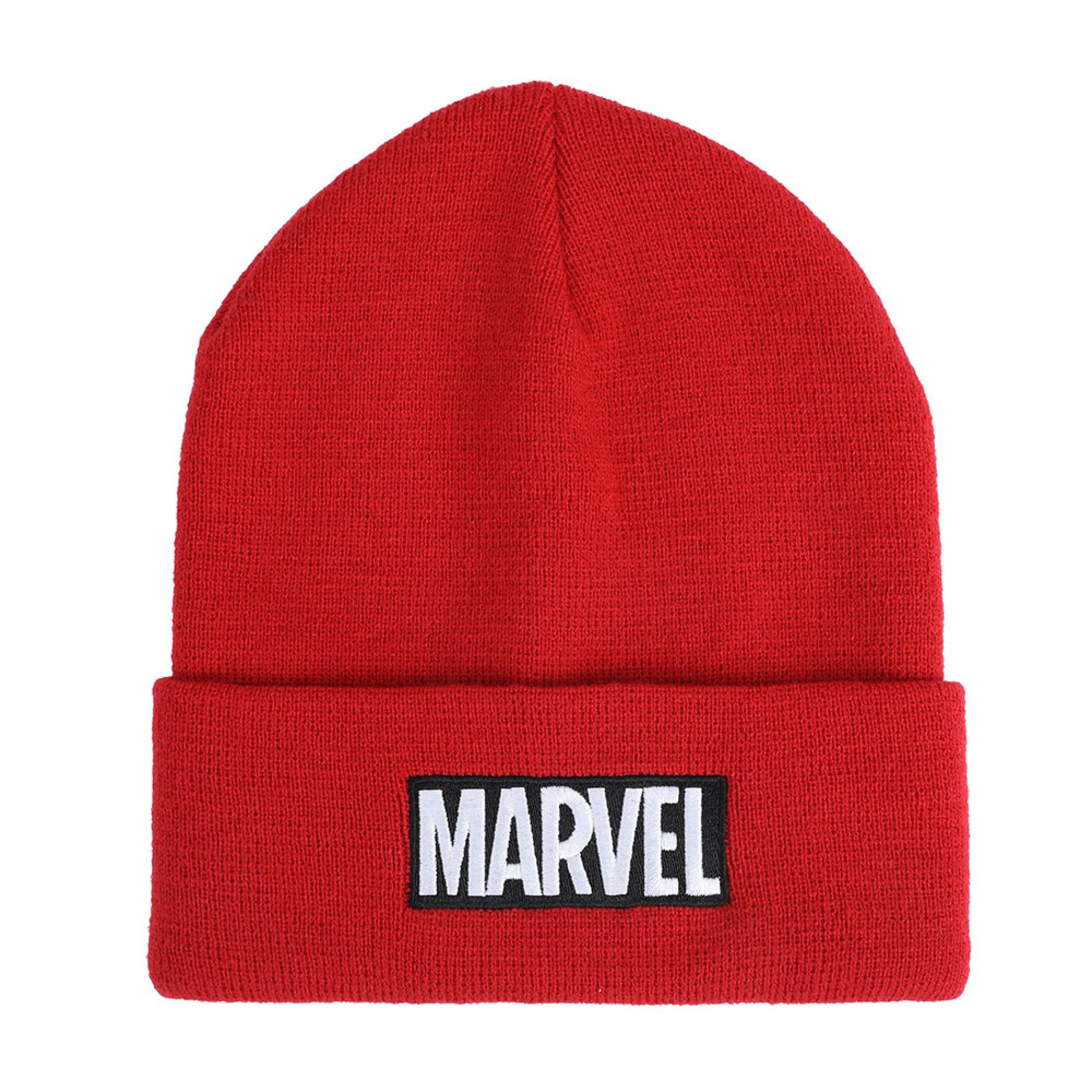 Marvel Bold Logo Embroidered Cuff Beanie