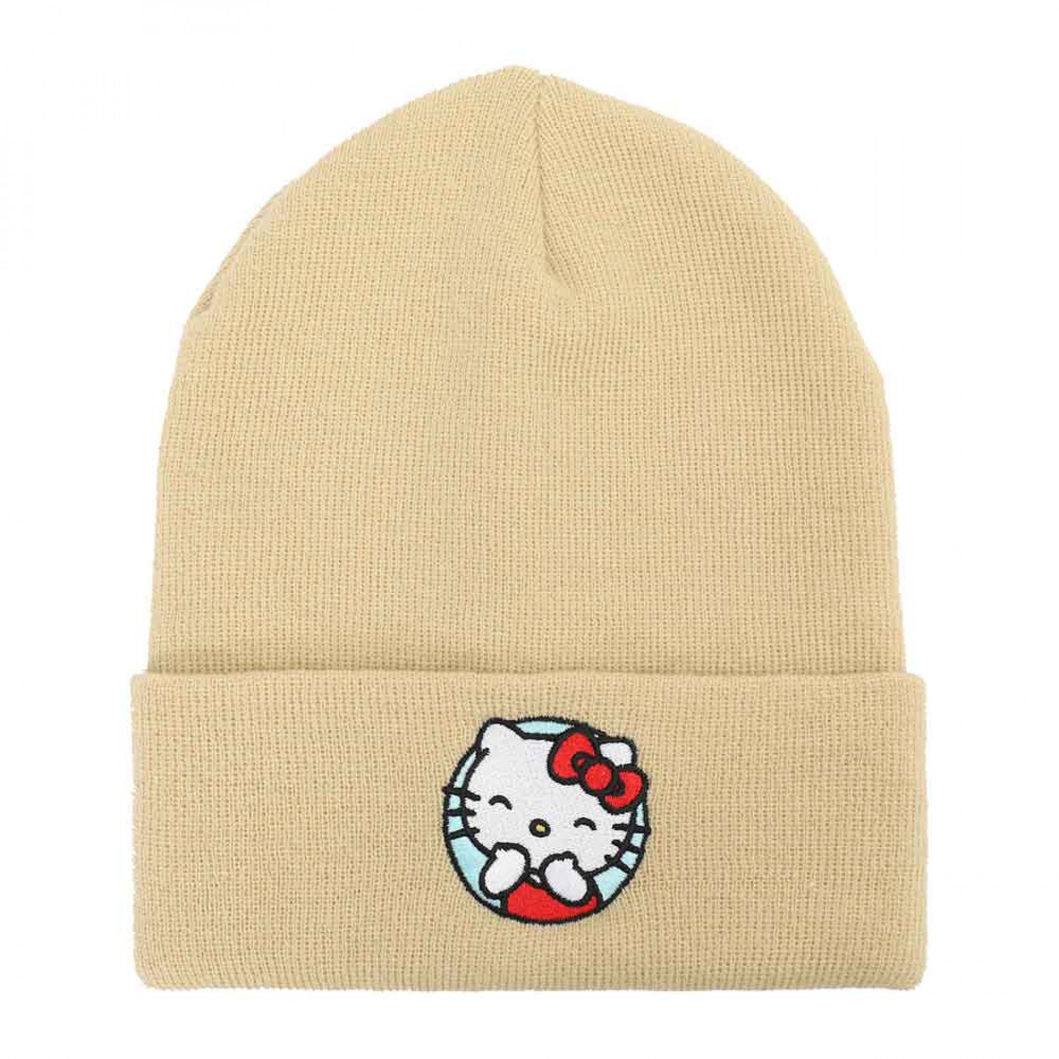 Hello Kitty Smiles Embroidered Tall Cuff Beanie