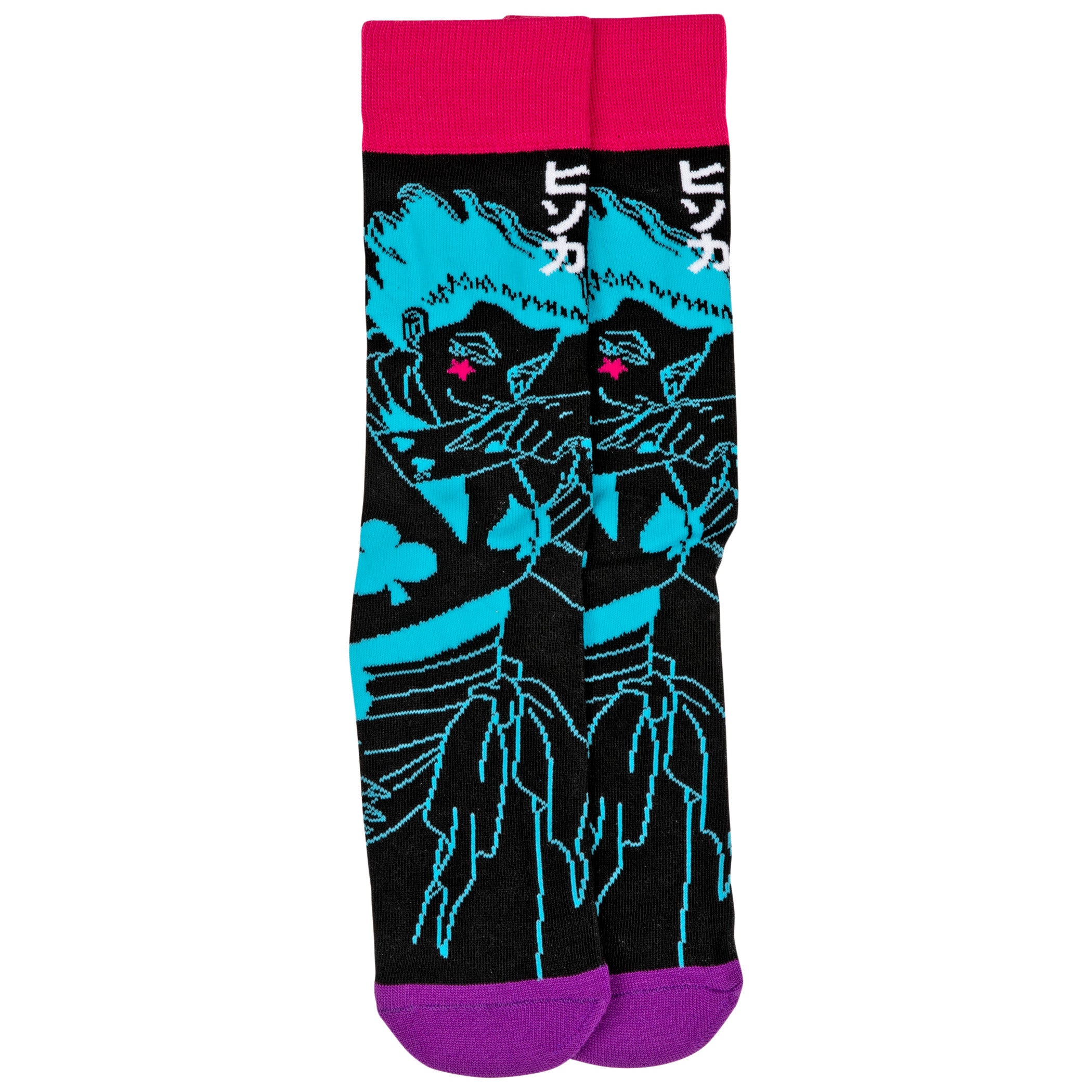 Hunter X Hunter Hisoka Character Neon Crew Socks