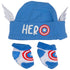 Captain America Symbol Costume 2-Piece Hat and Sock Set