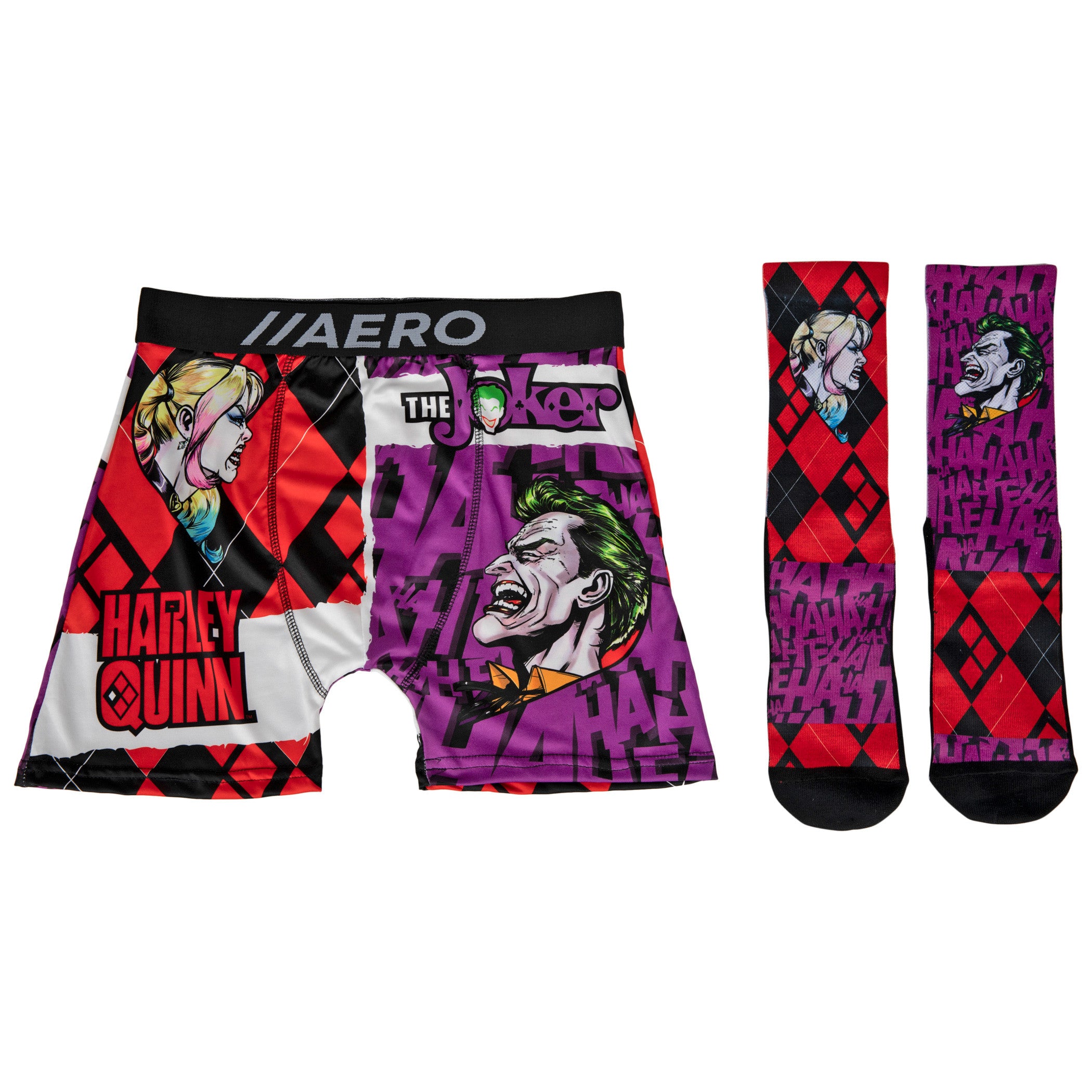 Joker Vs Harley Quinn Aero Boxer Briefs Underwear and Sock Set