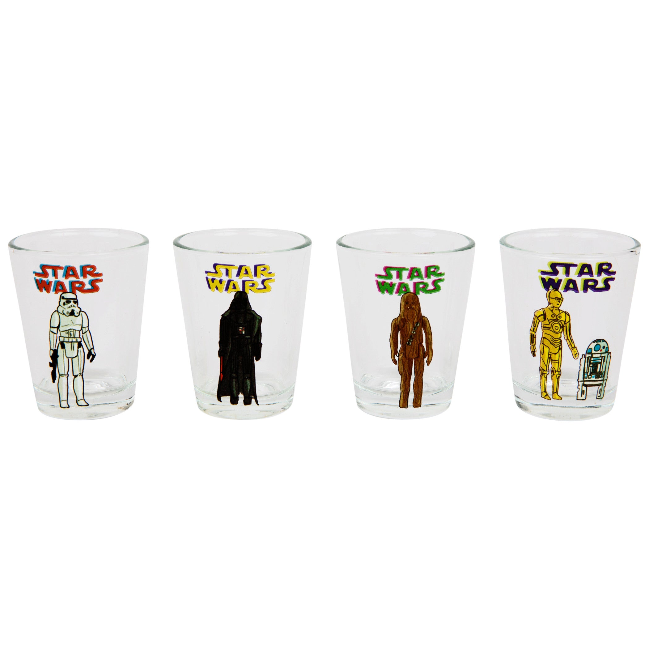 Star Wars Original Trilogy Character Doodles 4-Piece Shot Glass Set