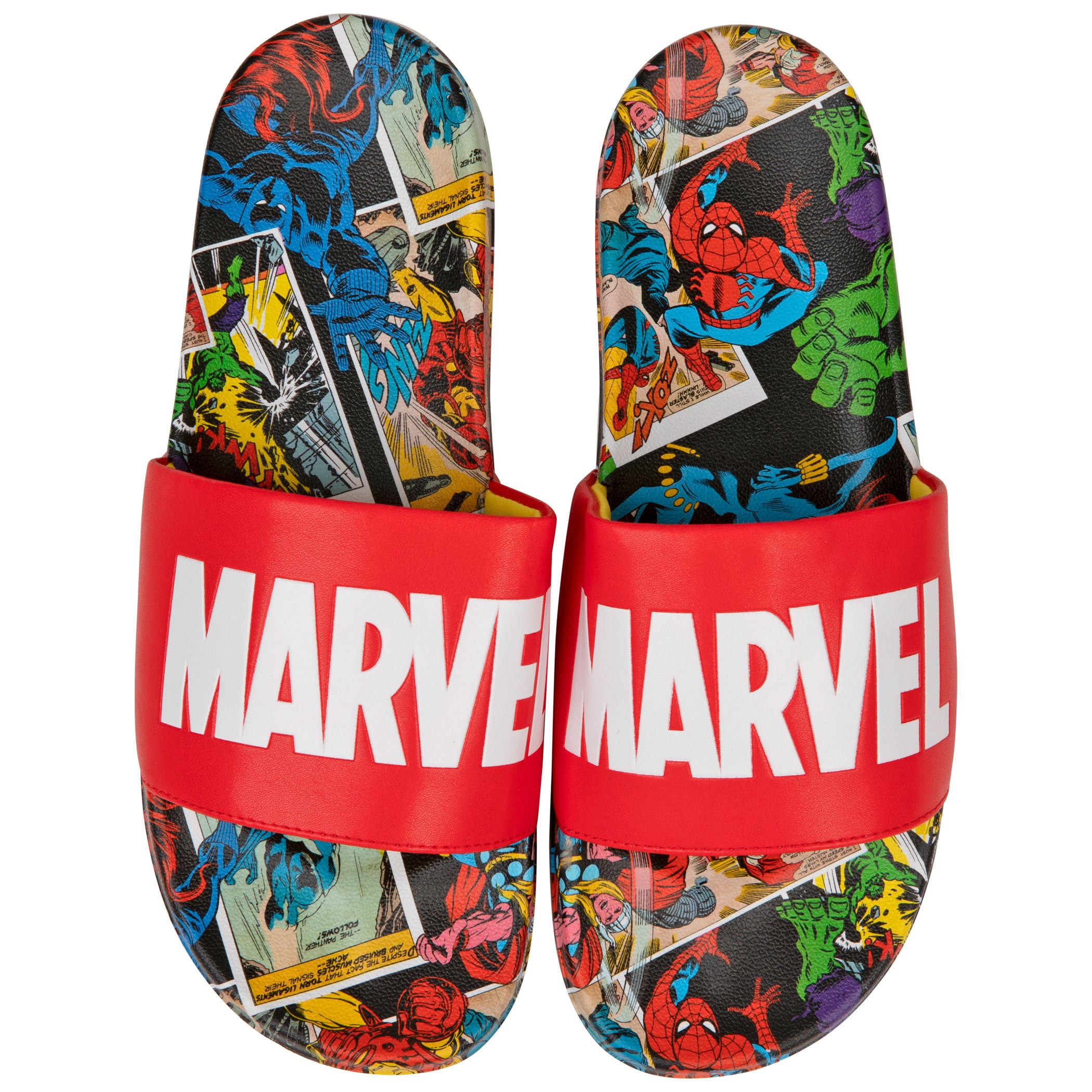 Marvel Red Label with Comic Scene Sandal Slides