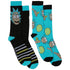 Rick And Morty Portals 2-Pair Pack of Crew Socks