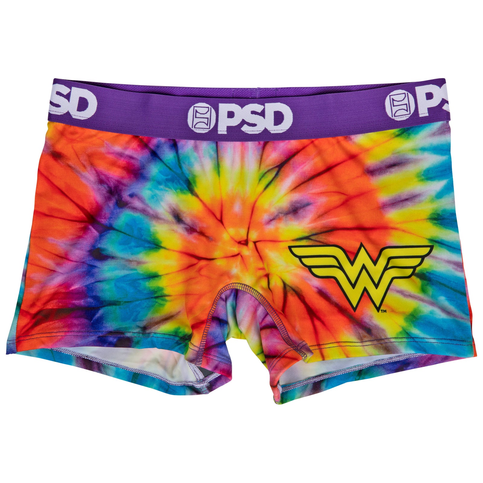 DC Wonder Woman Symbol Tie Dye Microfiber Blend Boy Shorts Underwear
