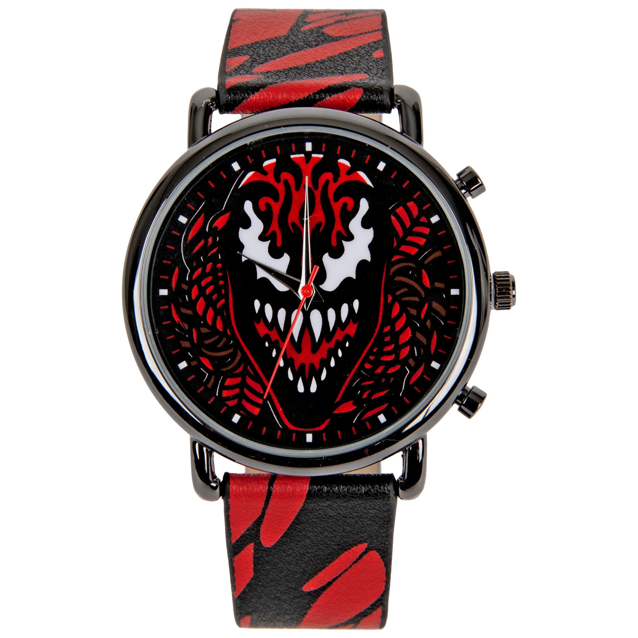 Carnage Face and Symbiote Watch with Faux Leather Strap