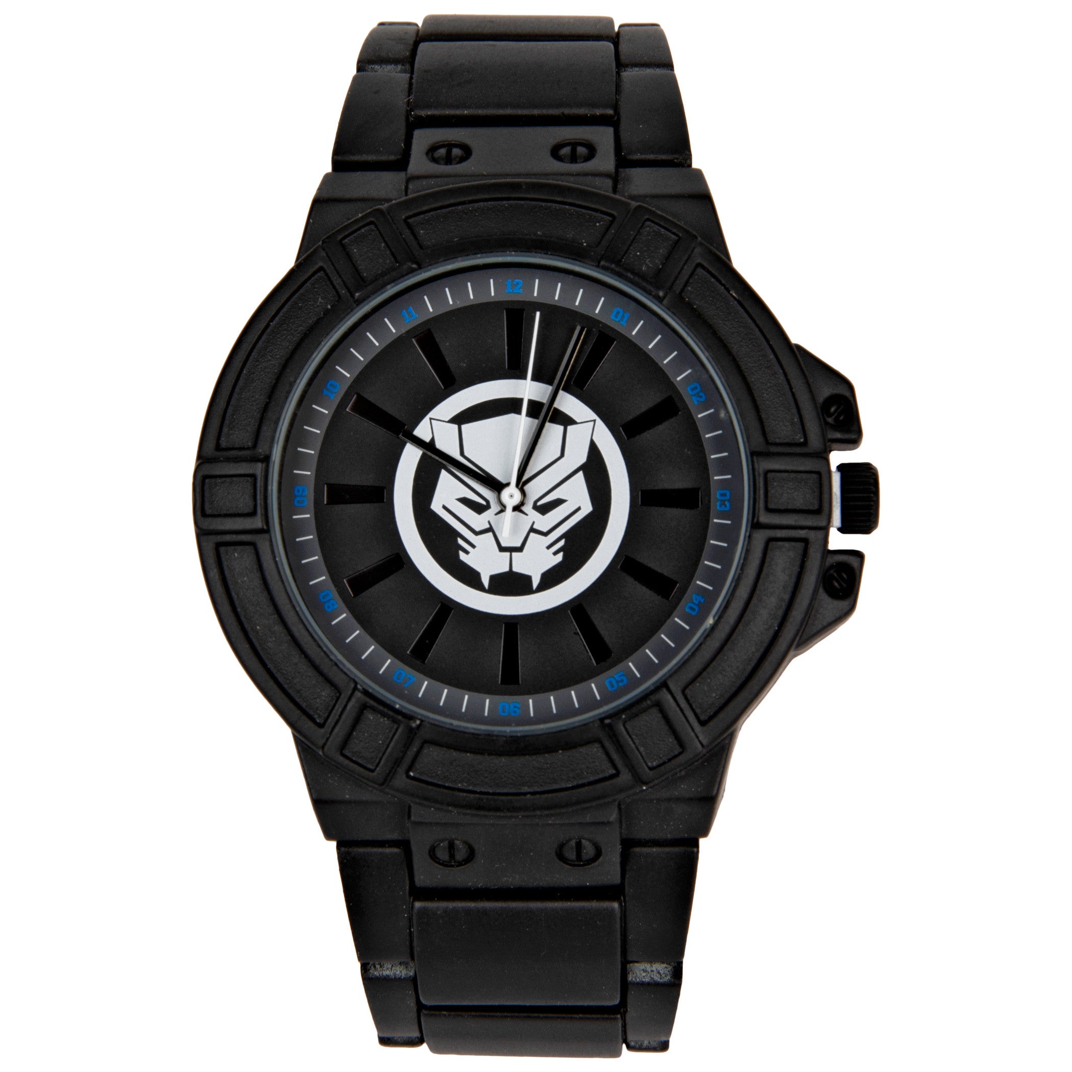 Marvel Black Panther Symbol Watch Face with Black Metal Band