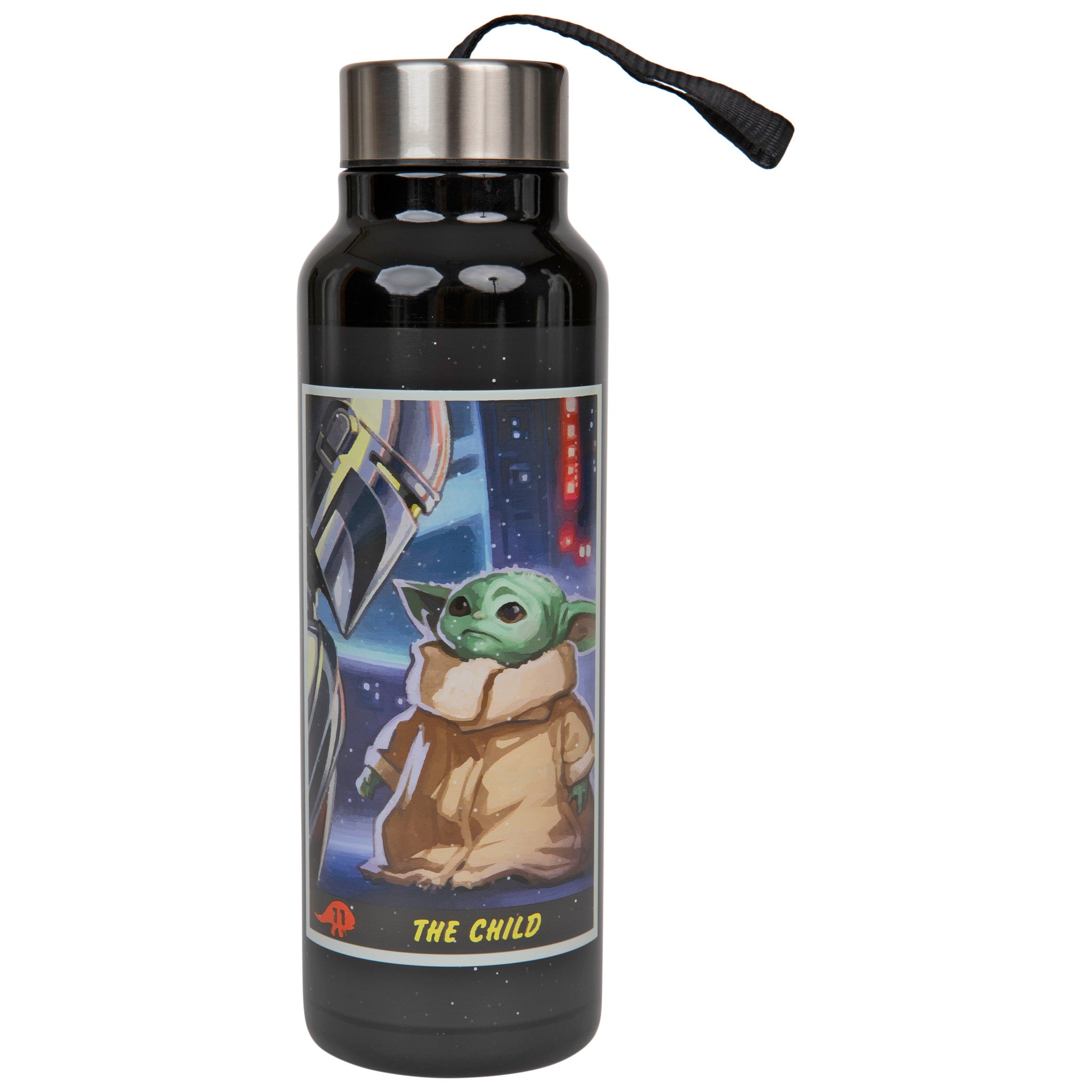 Star Wars The Mandalorian and Child Grogu 27 oz. Steel Water Bottle w/Strap