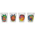 Rick and Morty Colorful Faces 4-Pack Shot Glass Set