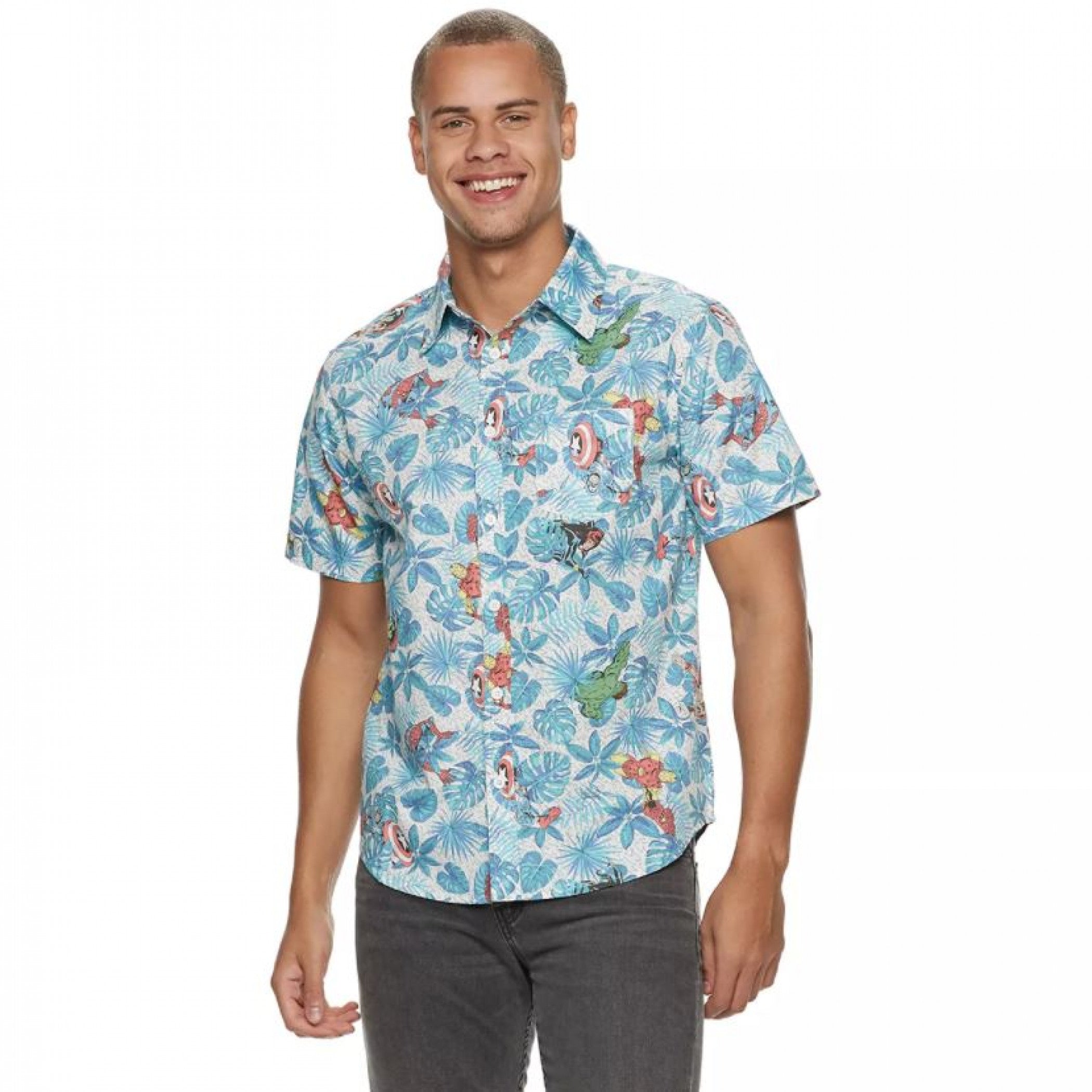 Marvel Avengers Button Up Hawaiian Shirt