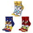 Sonic The Hedgehog, Tails, and Knuckles 3-Pair Pack of Youth Crew Socks