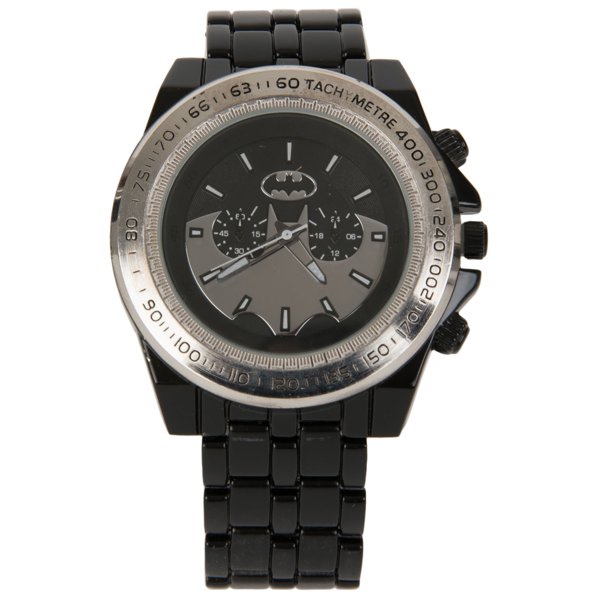 Batman Chrome Logo Watch with Metal Band