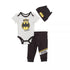 Batman Logo 3-Piece Bodysuit Set With Cap