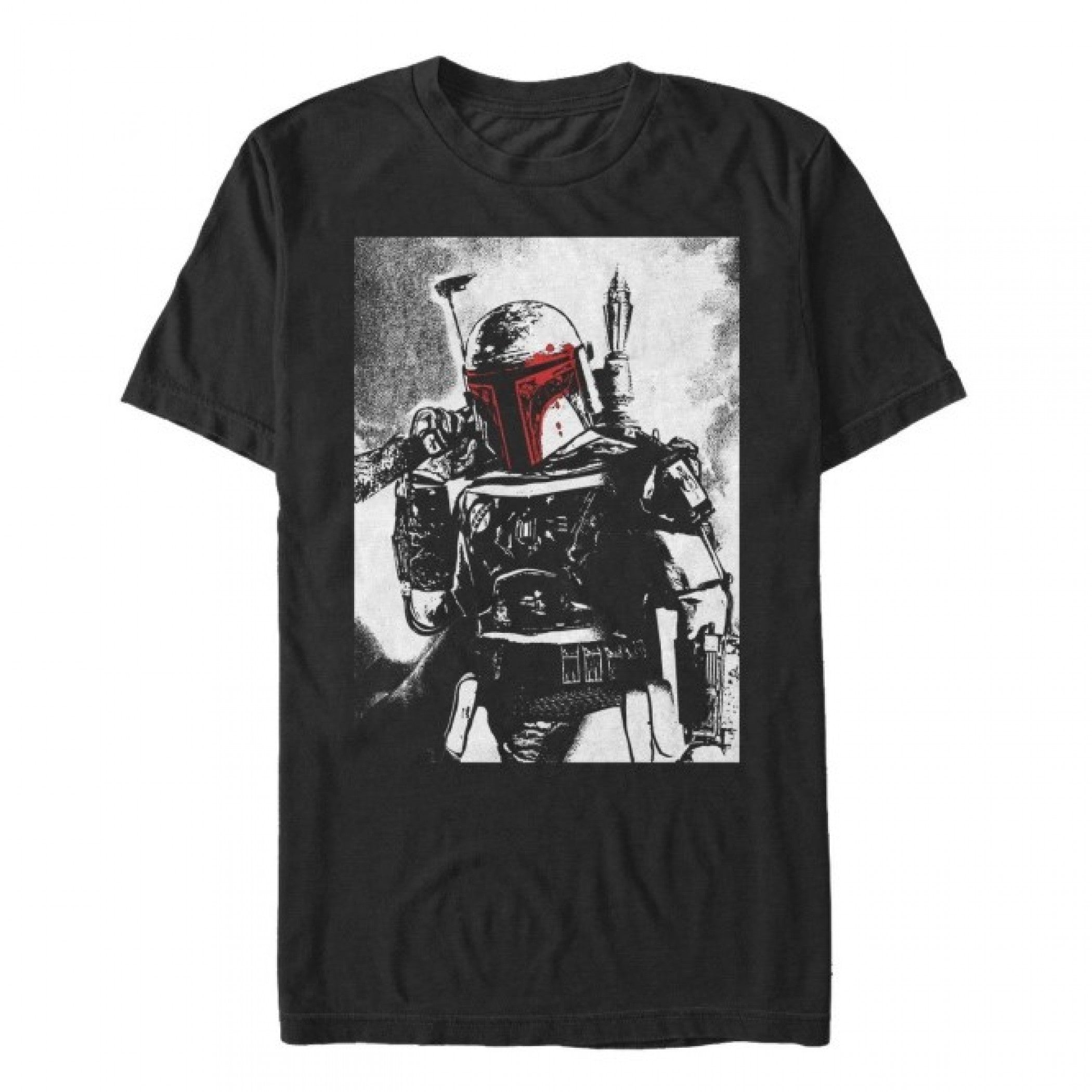 Star Wars Boba Fett Noir and Red Color Pop T-Shirt