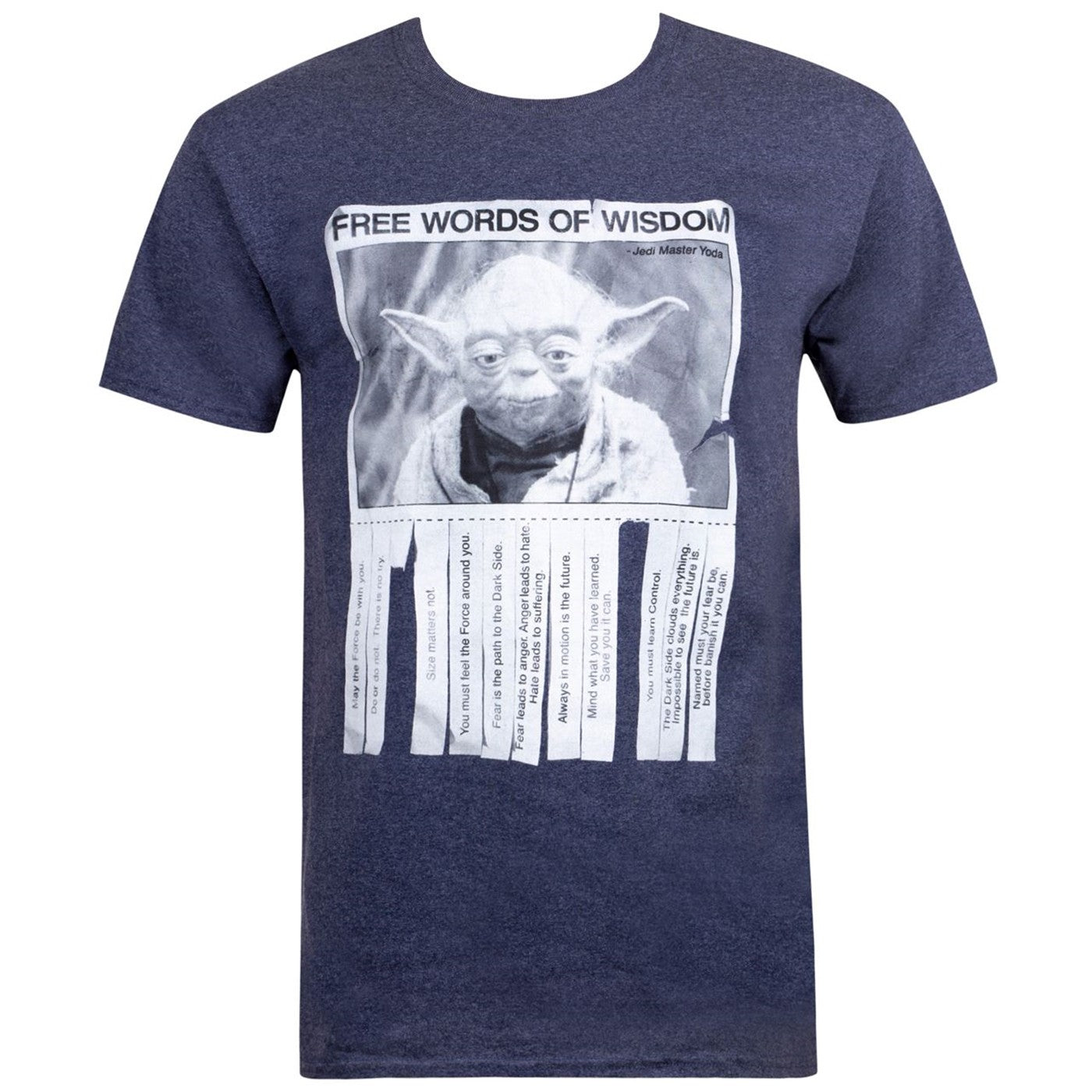 Star Wars Yoda Words Of Wisdom Heather Navy Blue Men's T-Shirt