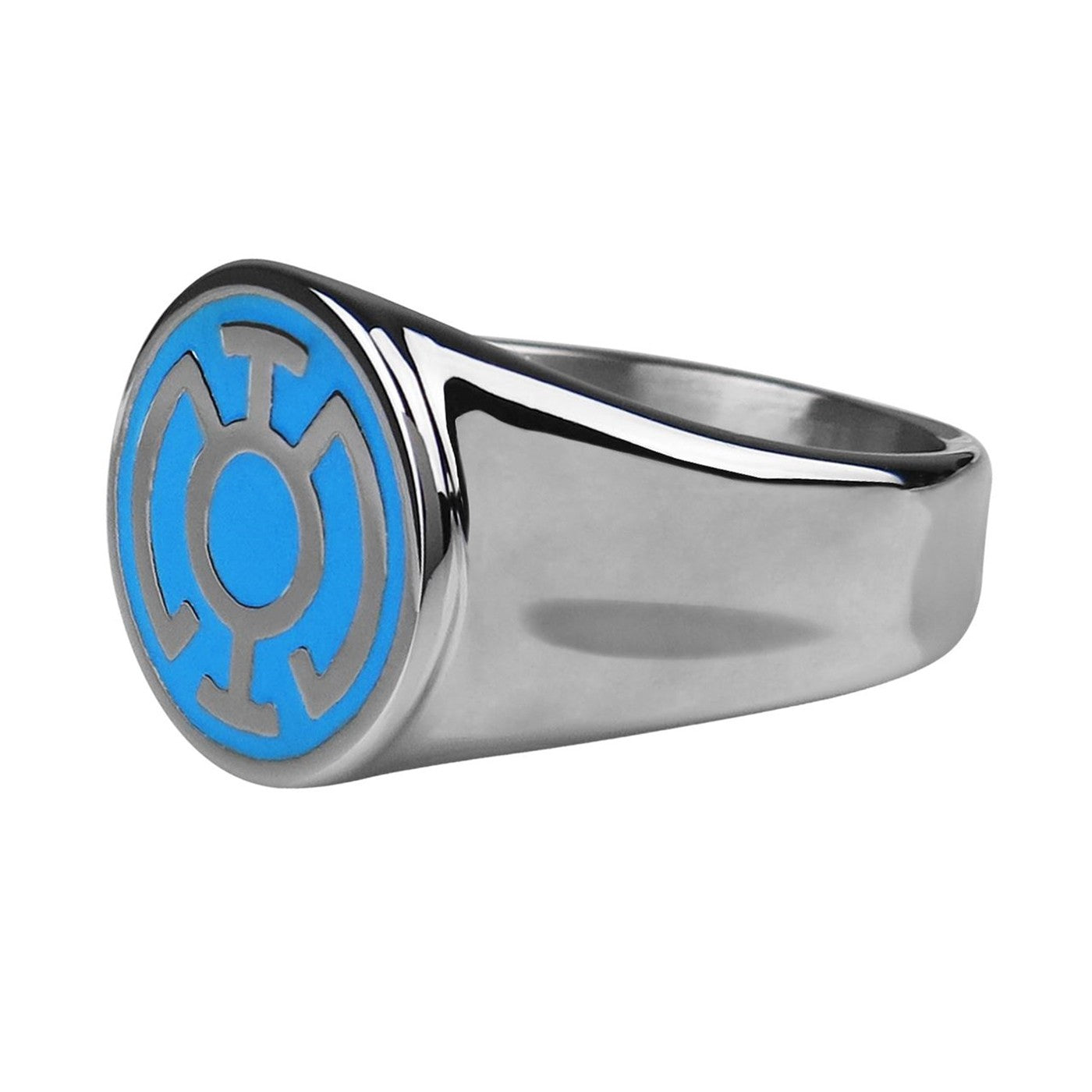 Blue Lantern Symbol Stainless Steel Ring